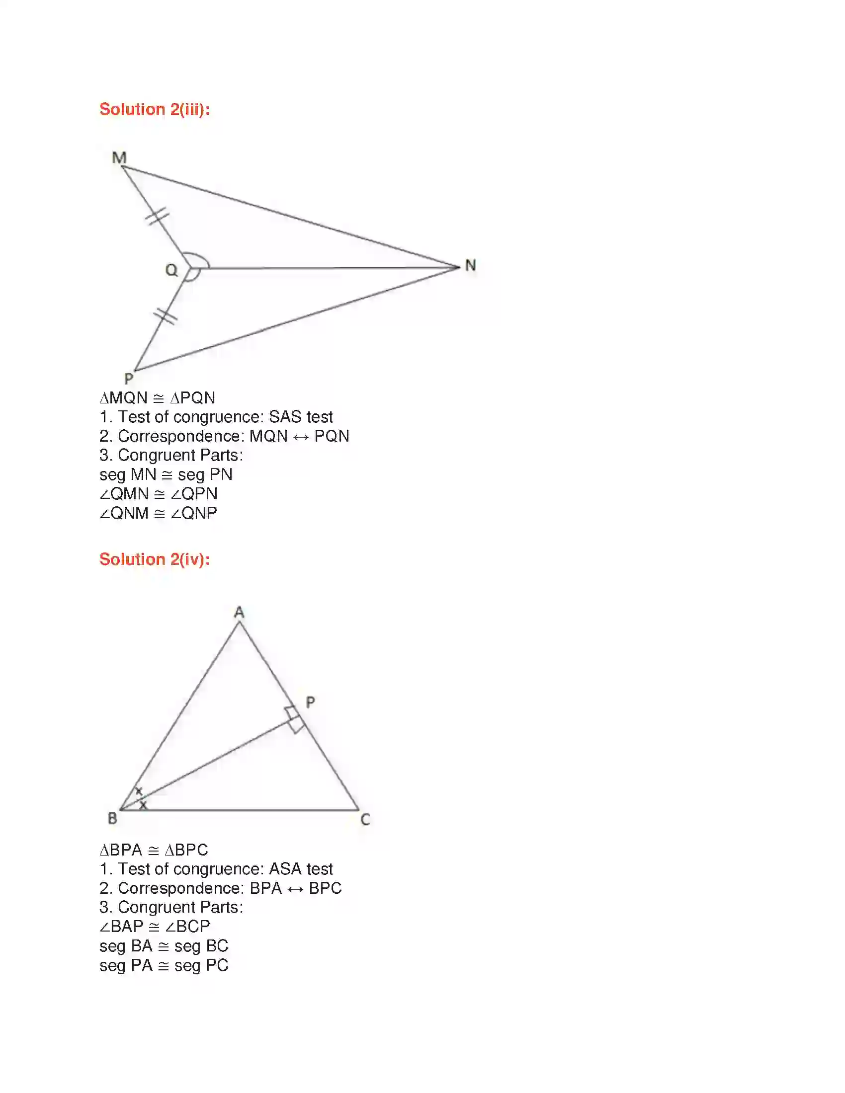 Maharashtra Board Class 9th Geometry Congruence of Triangles Solution 5