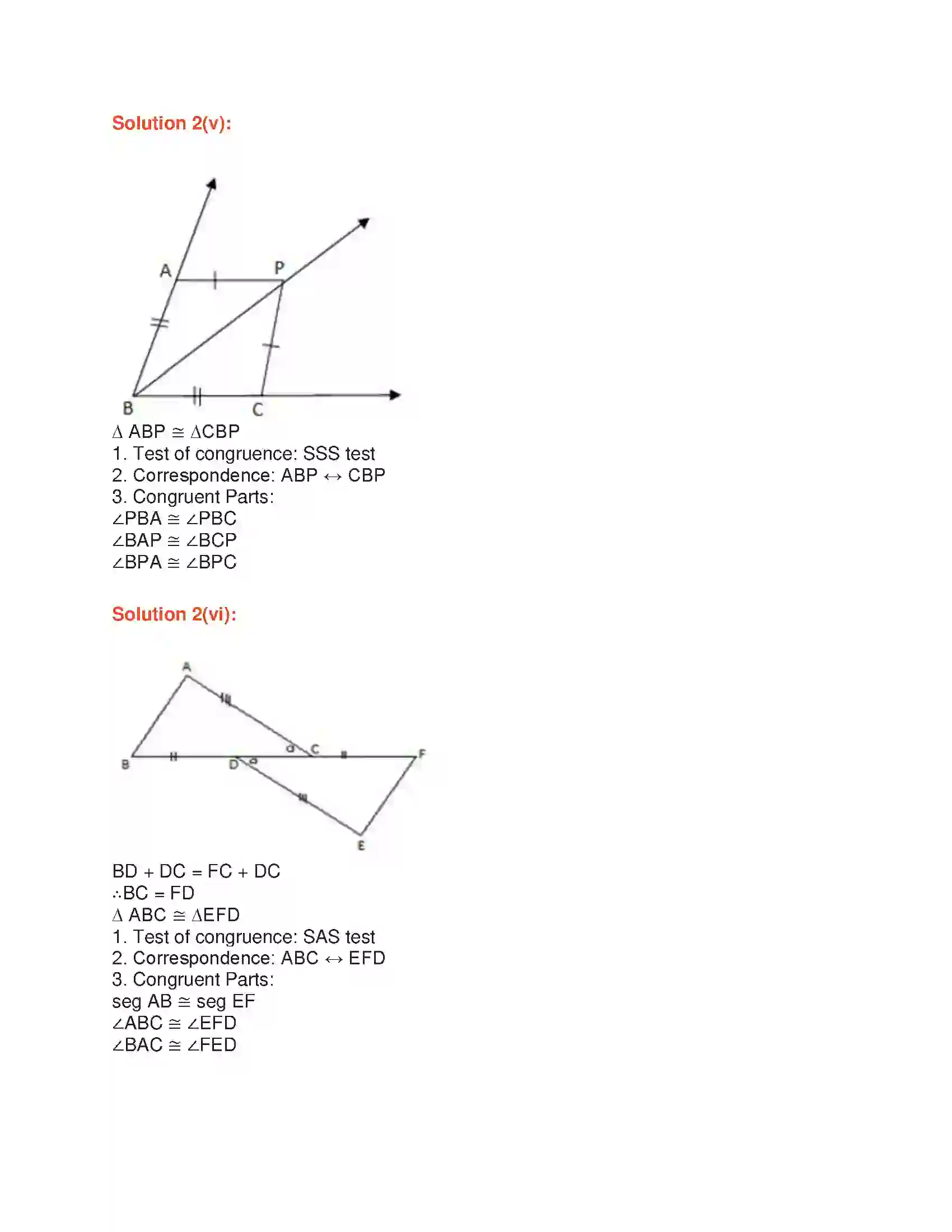 Maharashtra Board Class 9th Geometry Congruence of Triangles Solution 6