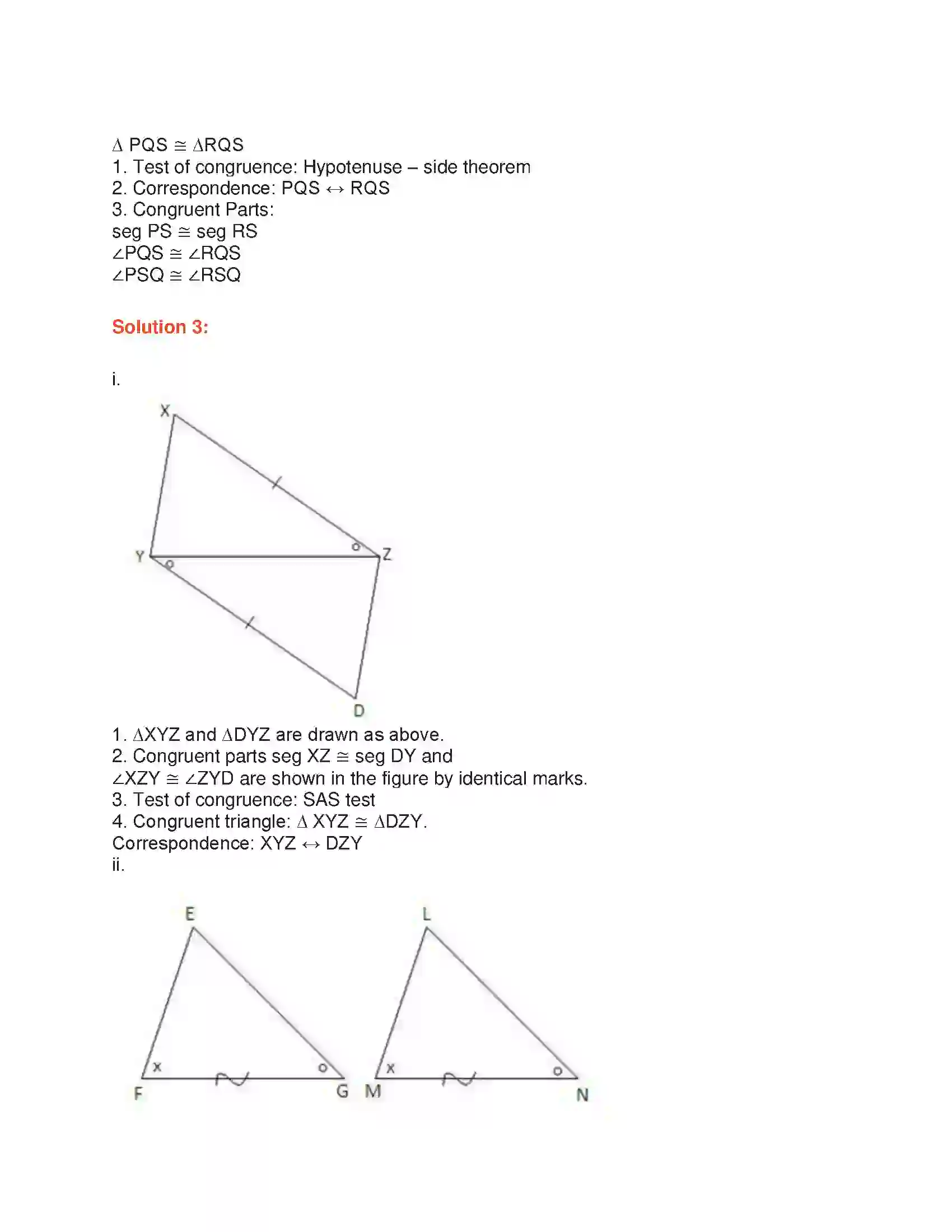 Maharashtra Board Class 9th Geometry Congruence of Triangles Solution 9
