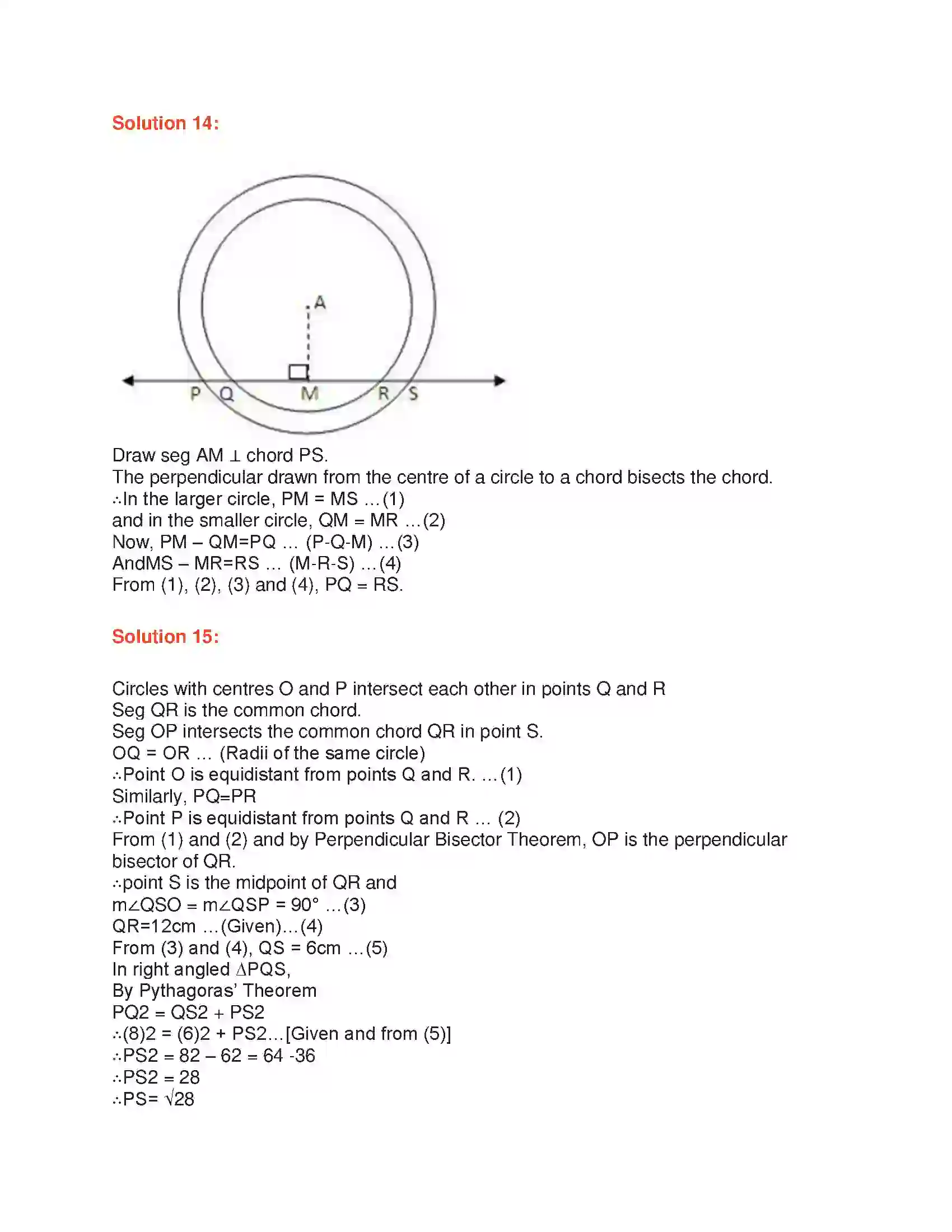 Maharashtra Board Class 9th Geometry Circle Solution 10