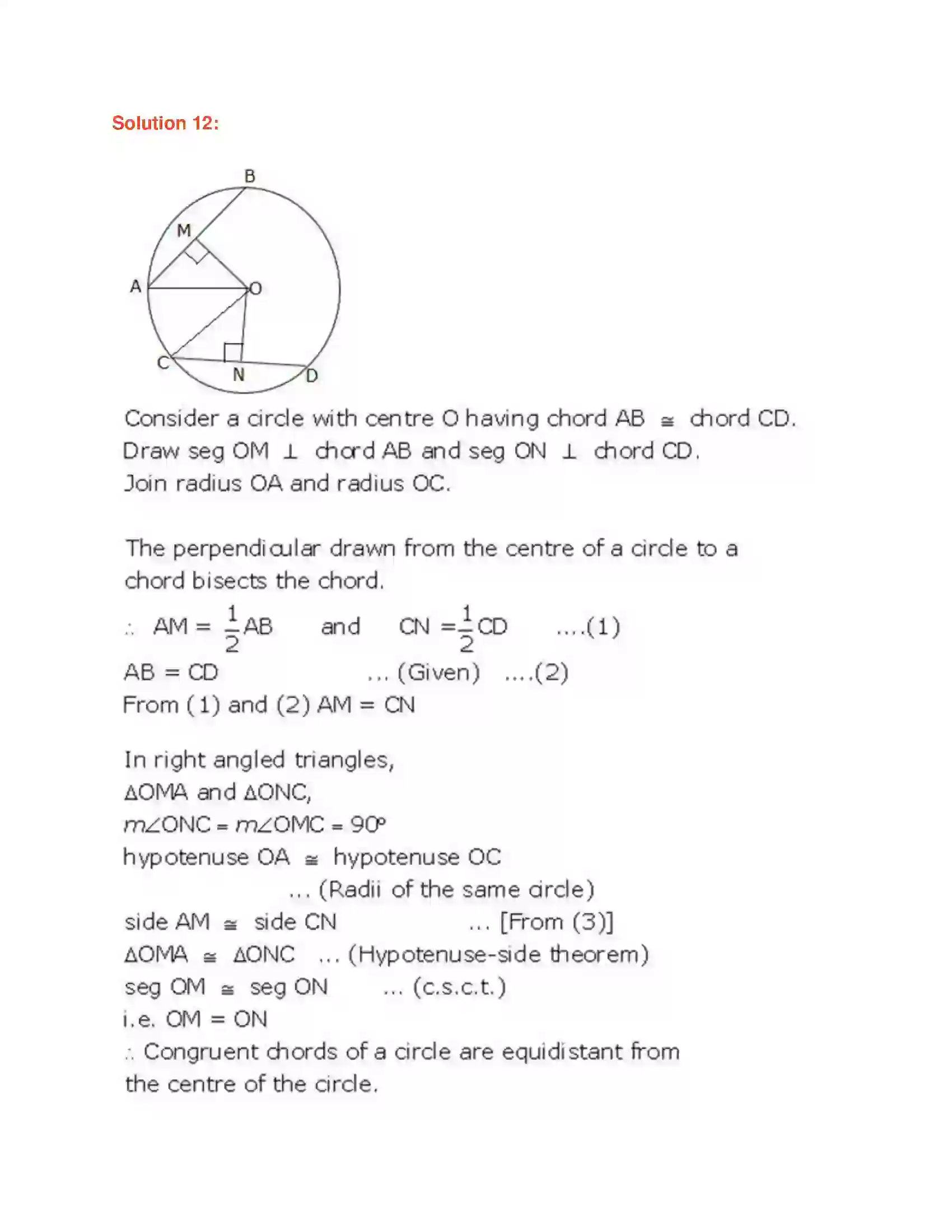 Maharashtra Board Class 9th Geometry Circle Solution 8