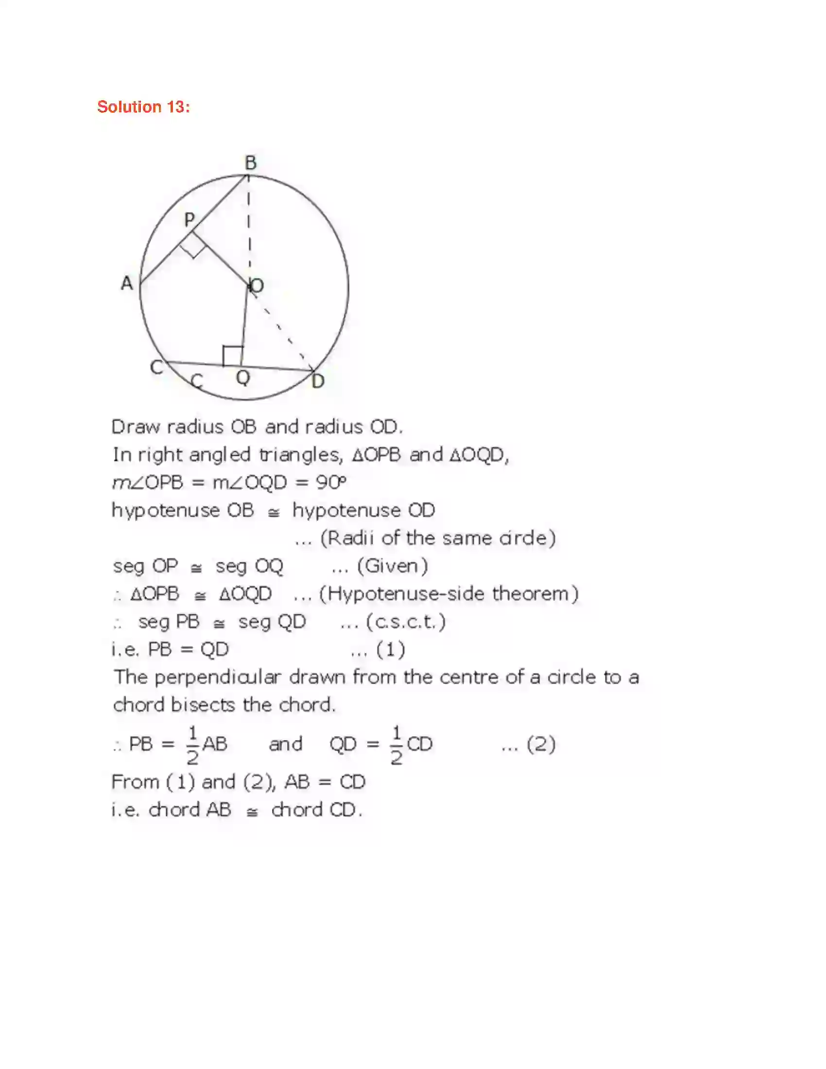Maharashtra Board Class 9th Geometry Circle Solution 9