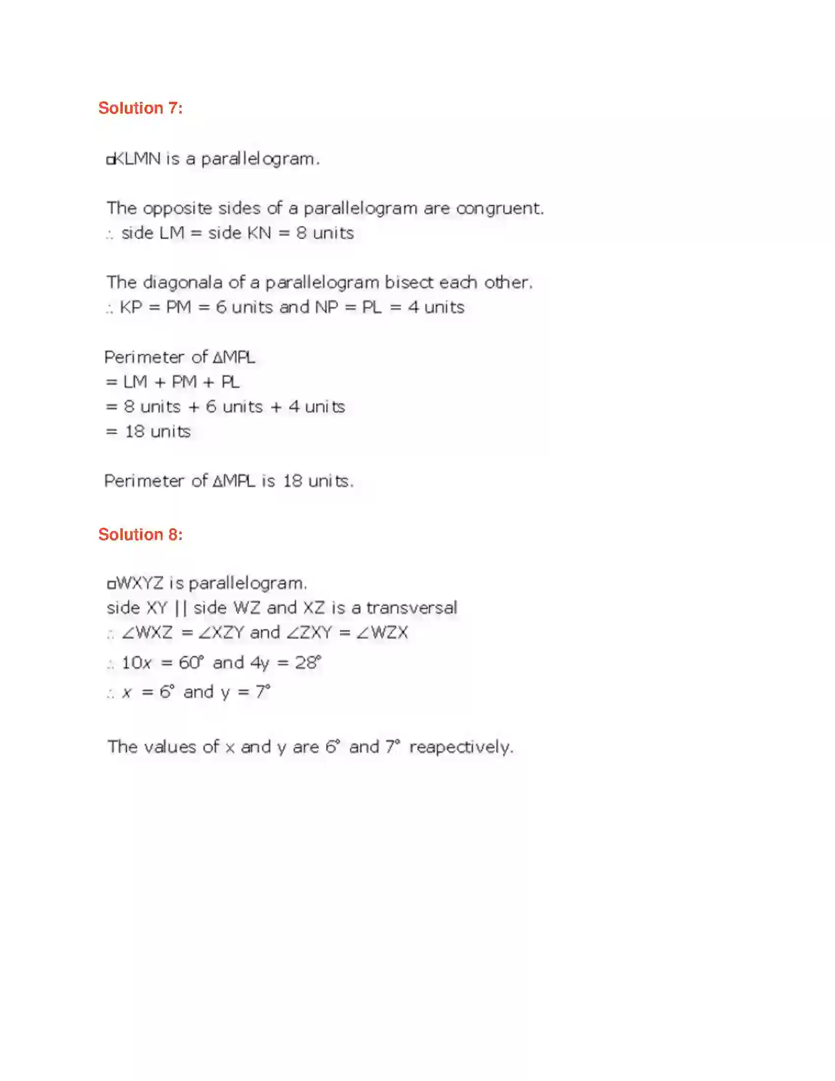 Maharashtra Board Class 9th Geometry Quadrilaterals Solution 8