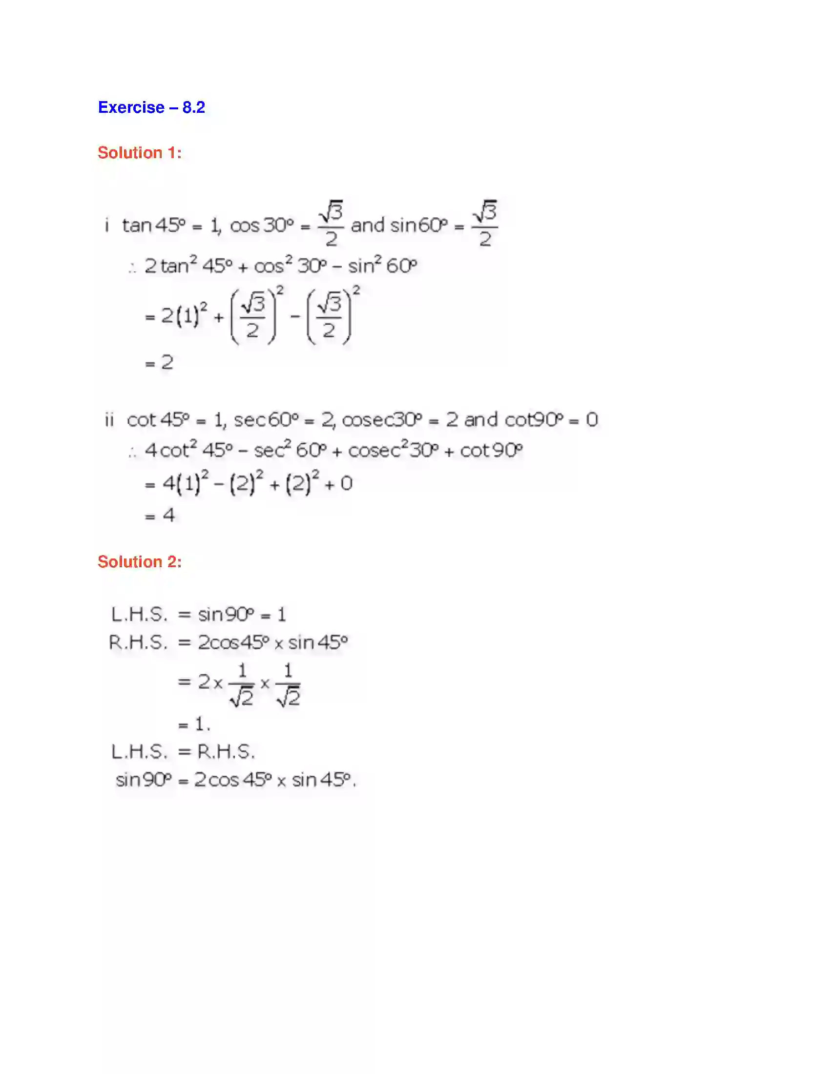 Maharashtra Board Class 9th Geometry Trigonometry Solution 6