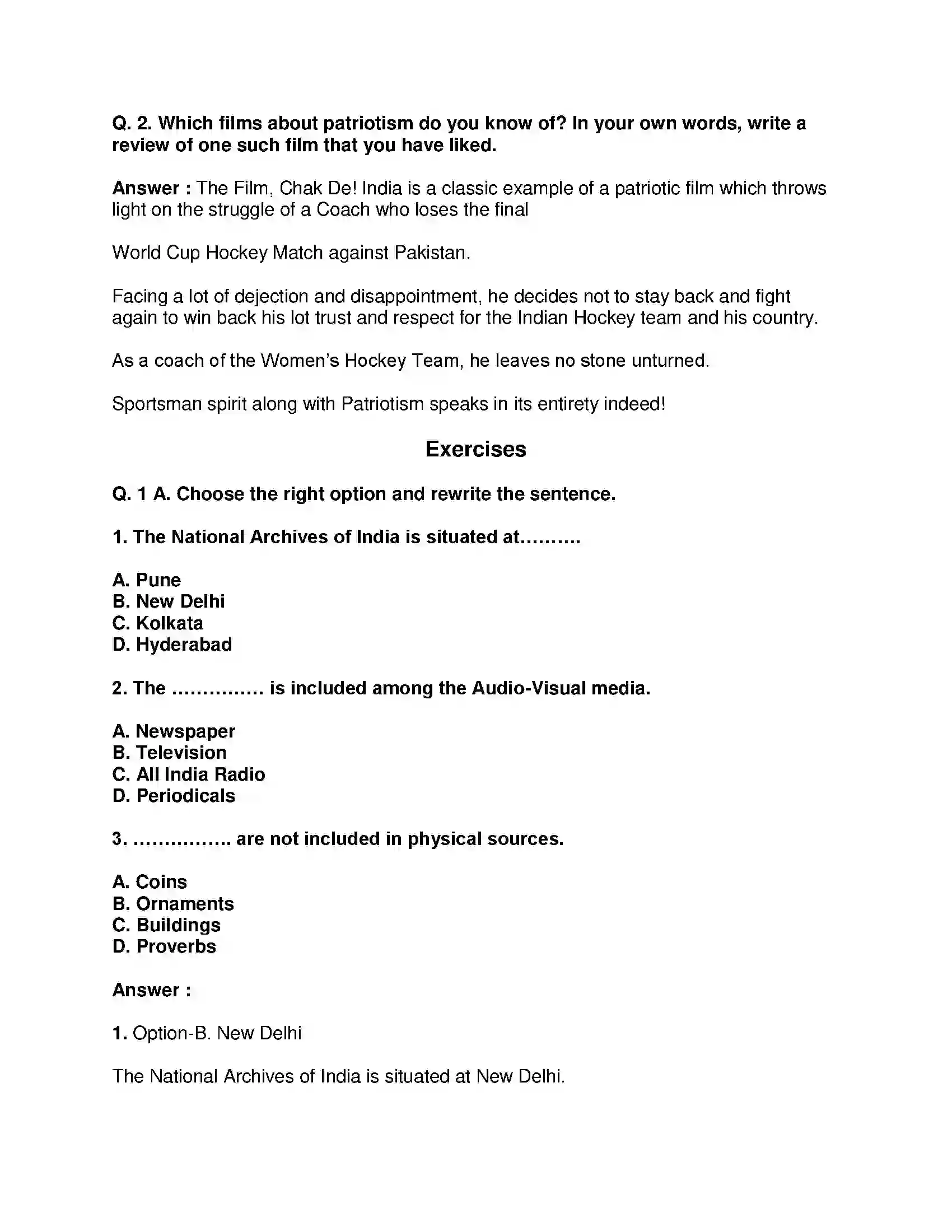 Maharashtra Board Class 9th History - English Medium Sources of History Solution 2