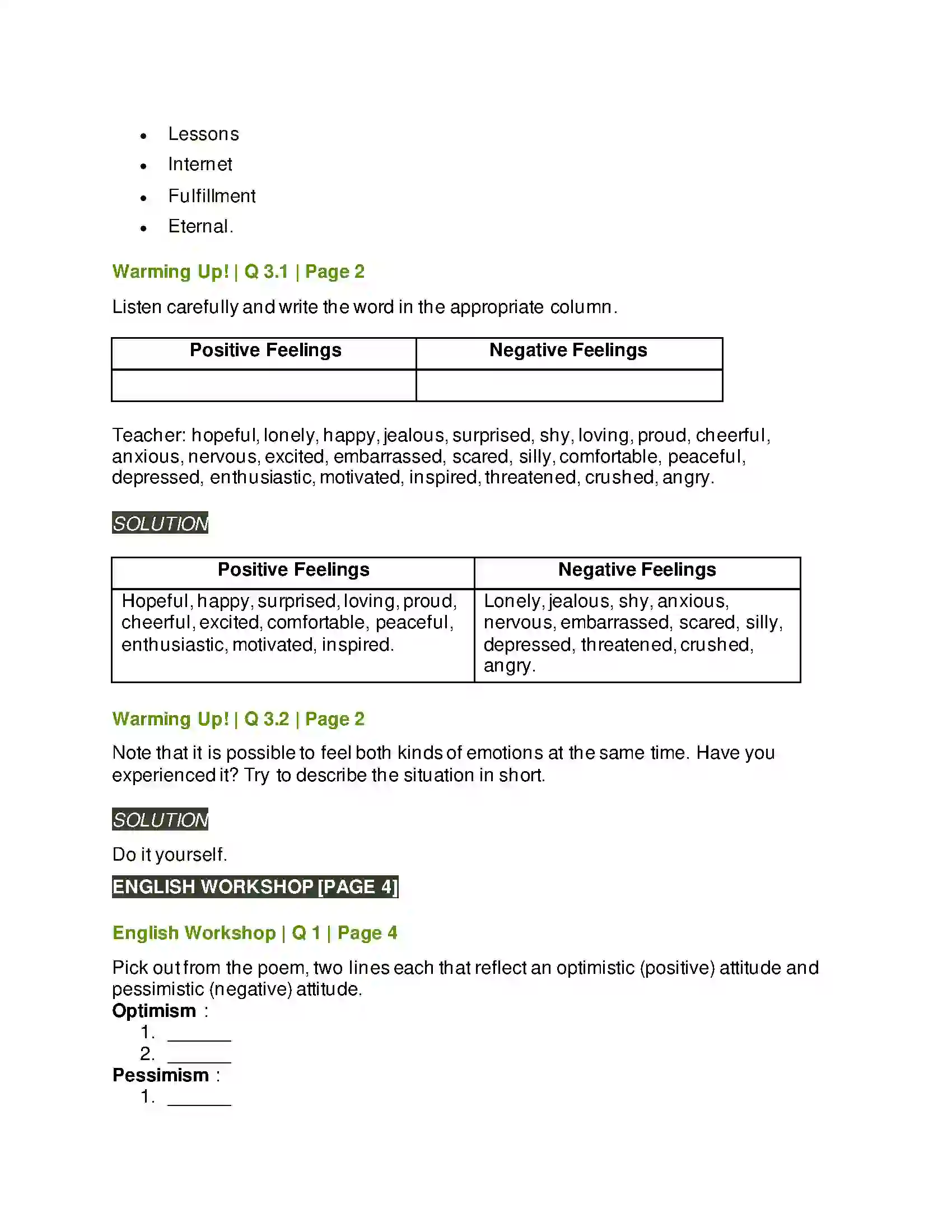 Maharashtra Board Class 9th Kumarbharati - English Medium 1.1 Life Solution 2