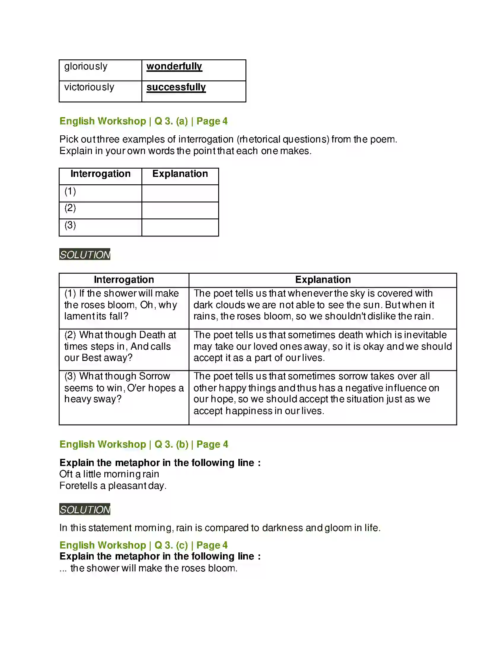Maharashtra Board Class 9th Kumarbharati - English Medium 1.1 Life Solution 4