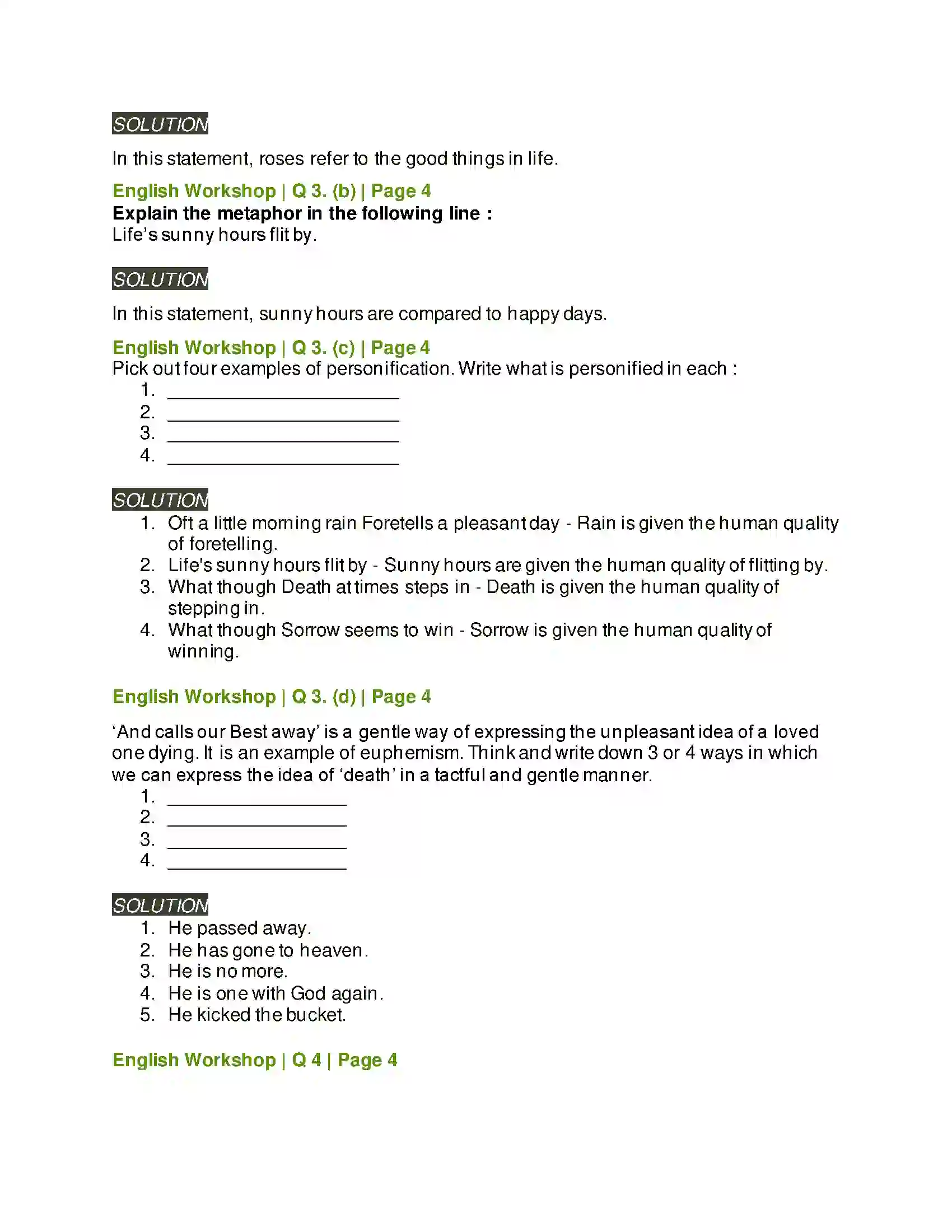 Maharashtra Board Class 9th Kumarbharati - English Medium 1.1 Life Solution 5