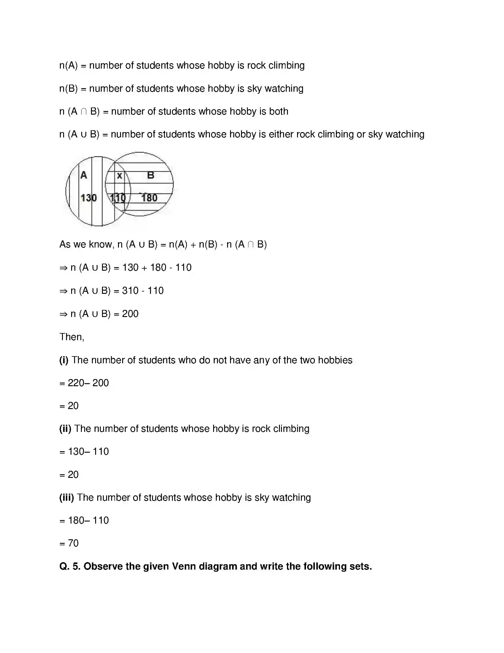 Maharashtra Board Class 9th Mathematics Part-I - English Medium Sets Solution 14