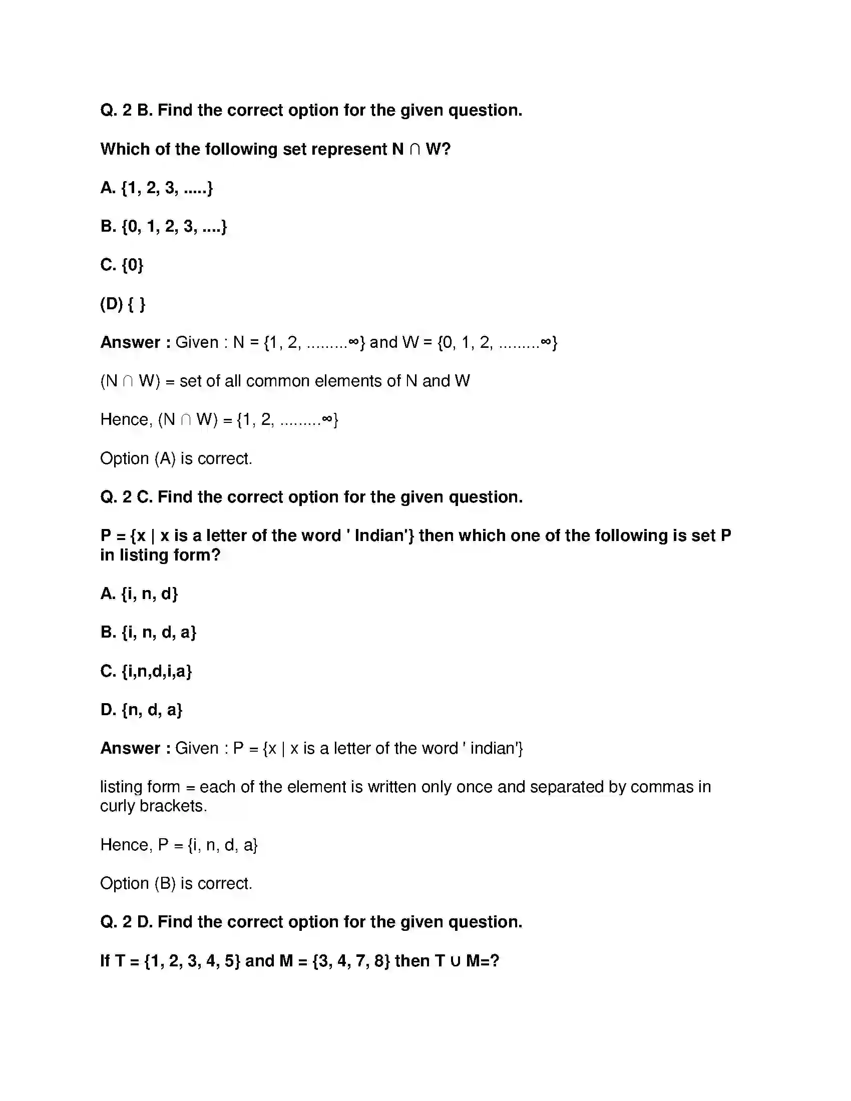 Maharashtra Board Class 9th Mathematics Part-I - English Medium Sets Solution 19
