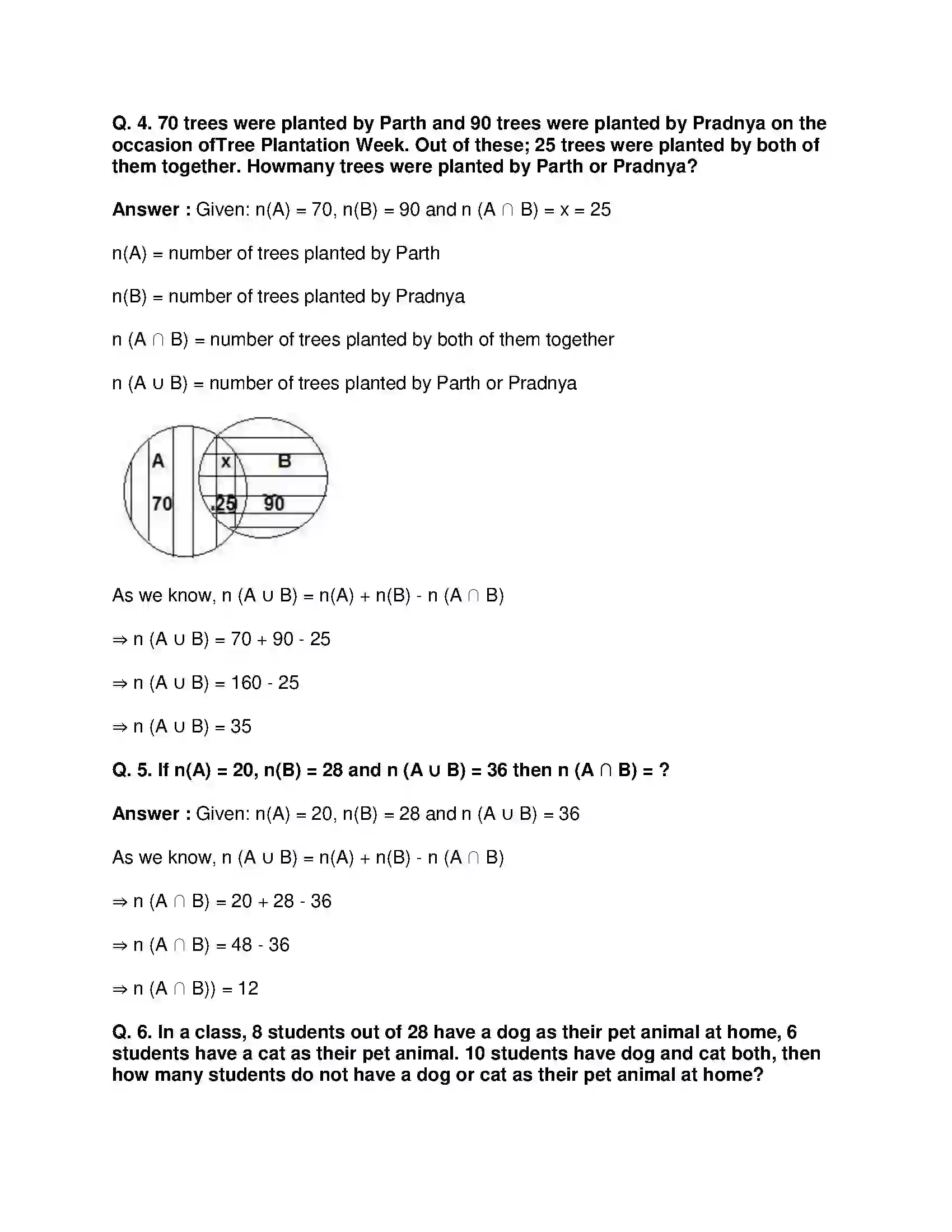Maharashtra Board Class 9th Mathematics Part-I - English Medium Sets Solution 21