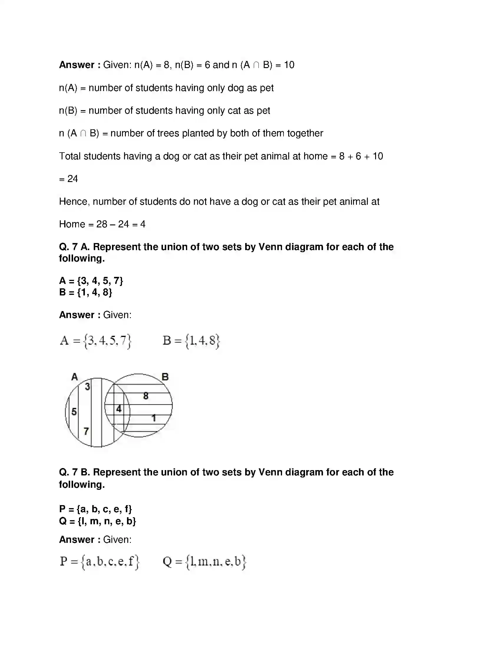 Maharashtra Board Class 9th Mathematics Part-I - English Medium Sets Solution 22