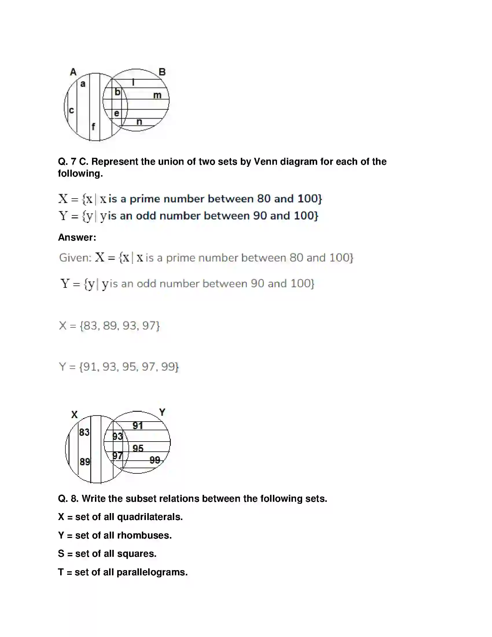 Maharashtra Board Class 9th Mathematics Part-I - English Medium Sets Solution 23