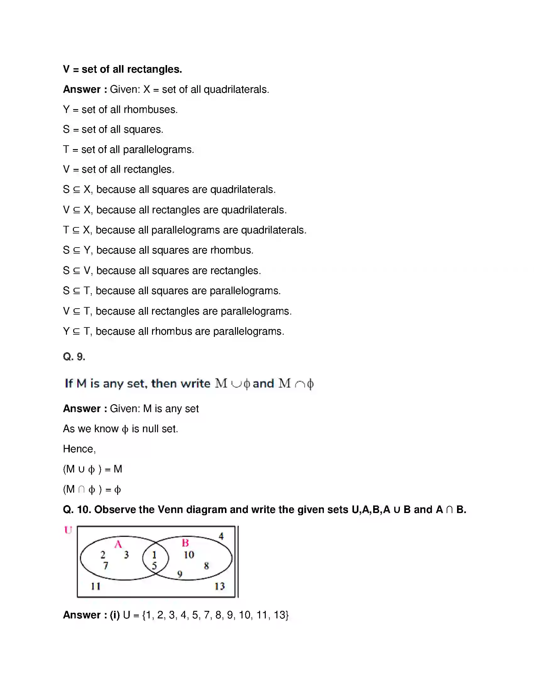 Maharashtra Board Class 9th Mathematics Part-I - English Medium Sets Solution 24