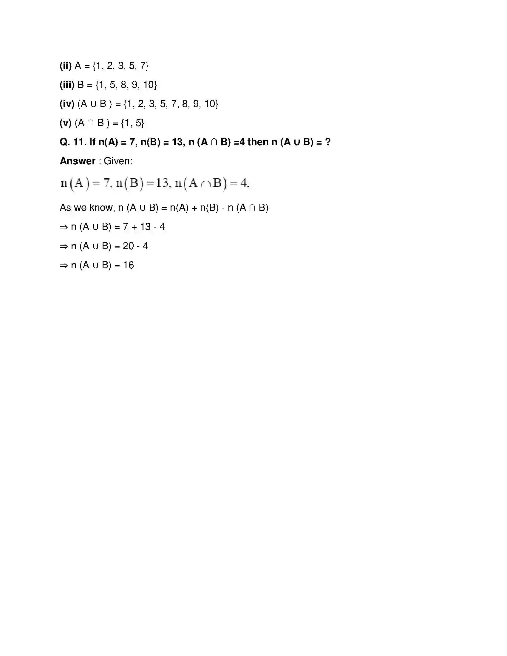 Maharashtra Board Class 9th Mathematics Part-I - English Medium Sets Solution 25