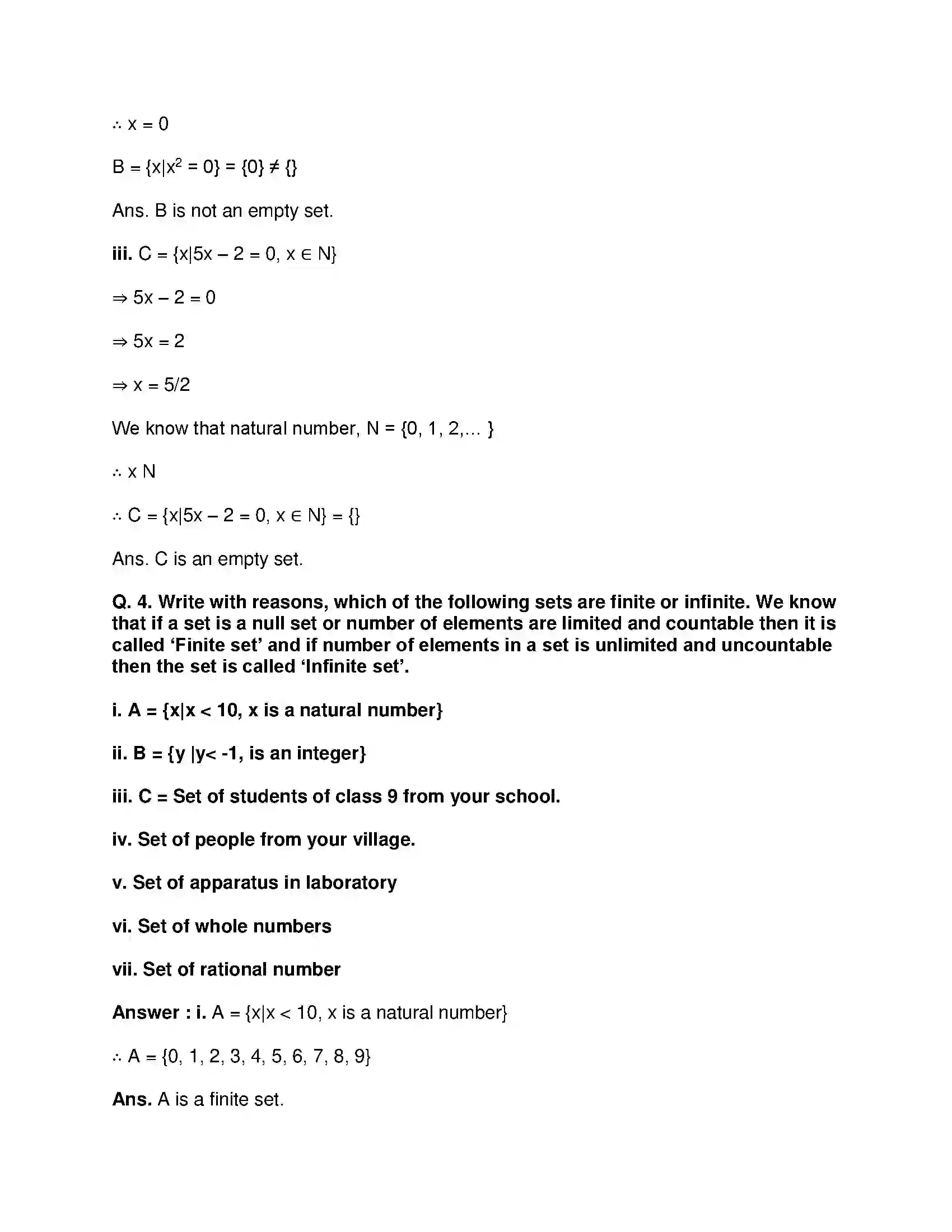 Maharashtra Board Class 9th Mathematics Part-I - English Medium Sets Solution 5