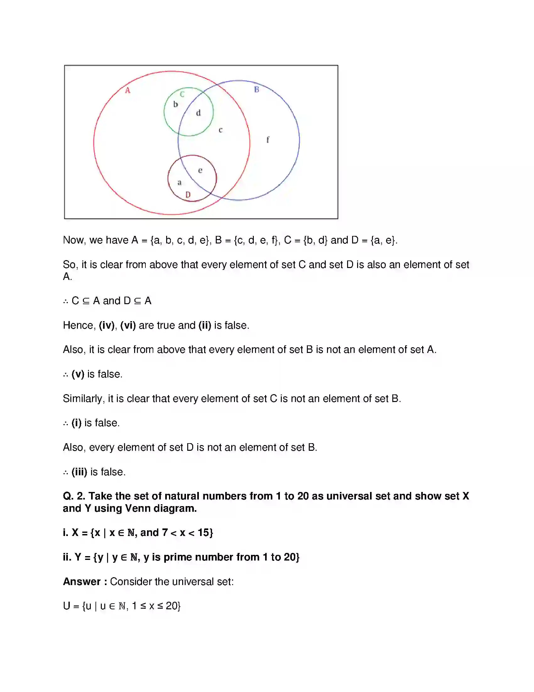 Maharashtra Board Class 9th Mathematics Part-I - English Medium Sets Solution 7