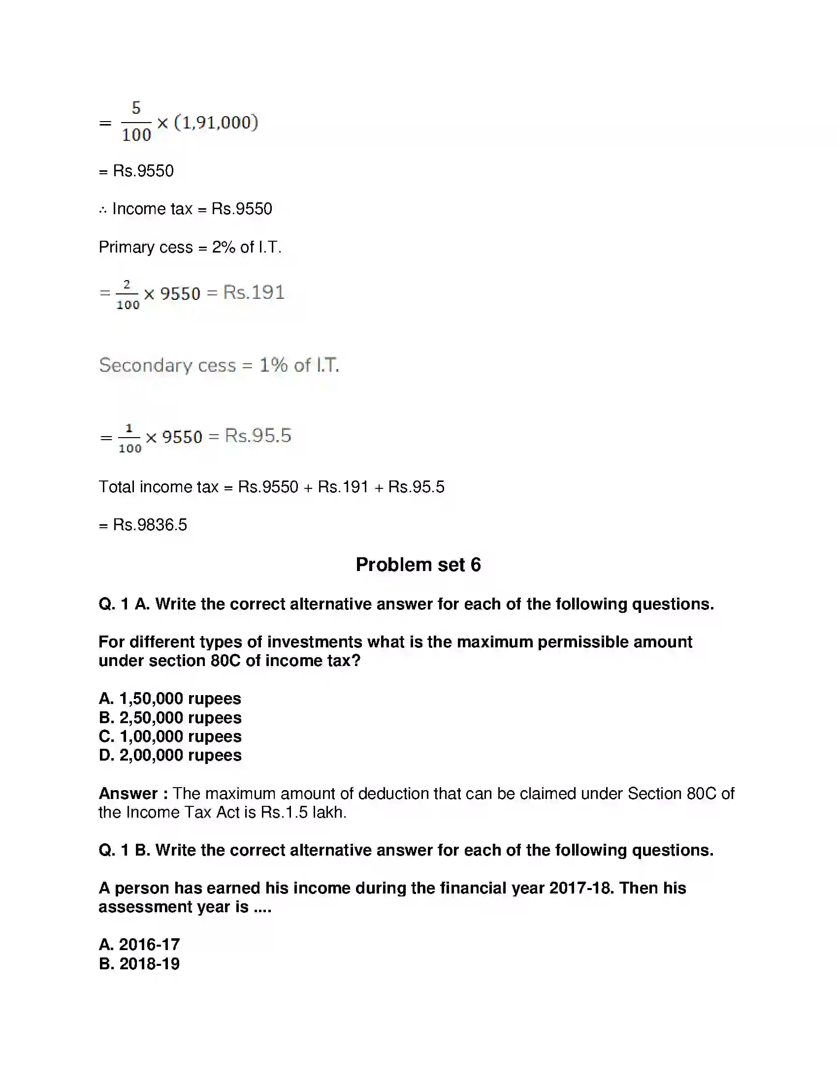 Maharashtra Board Class 9th Mathematics Part-I - English Medium Financial Planning Solution 9