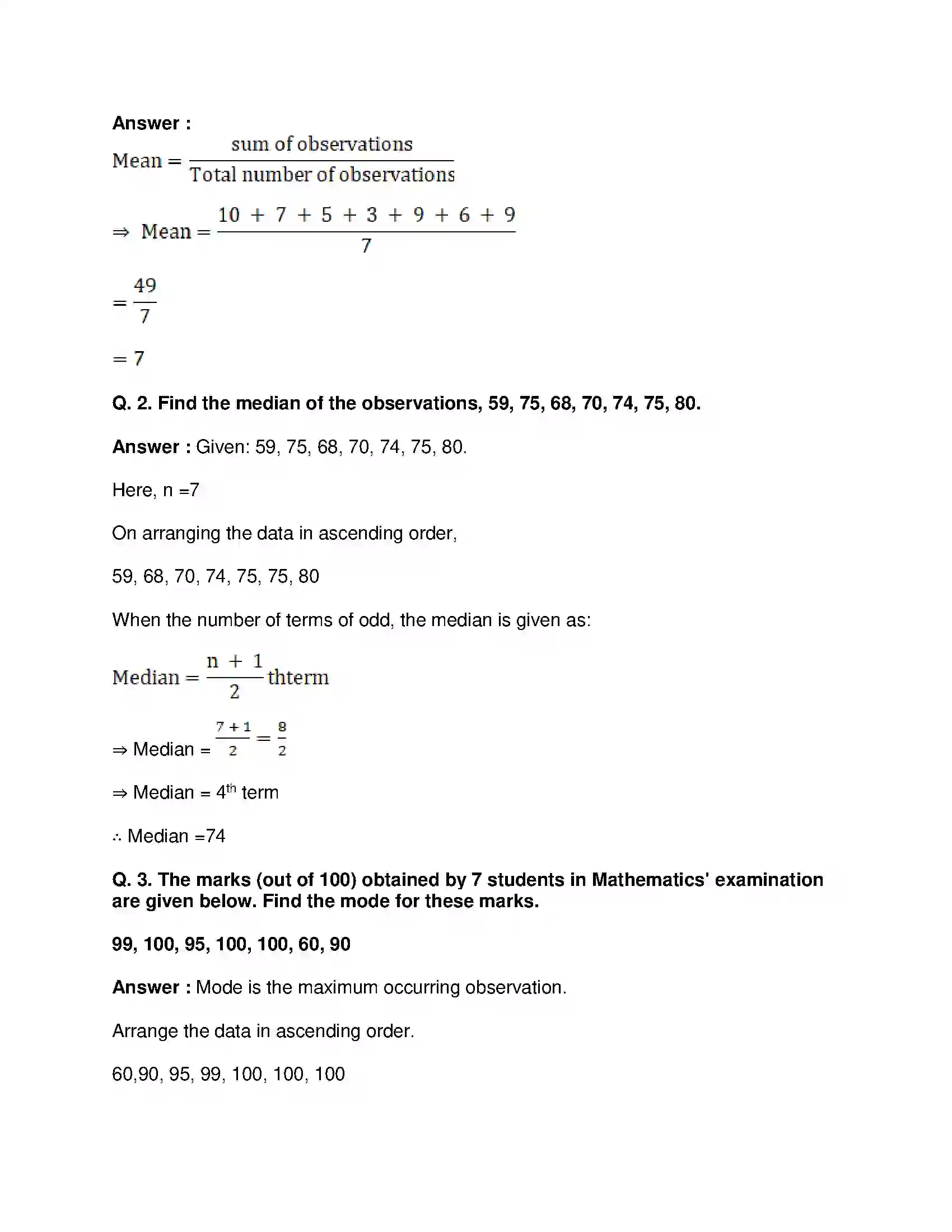 Maharashtra Board Class 9th Mathematics Part-I - English Medium Statistics Solution 14