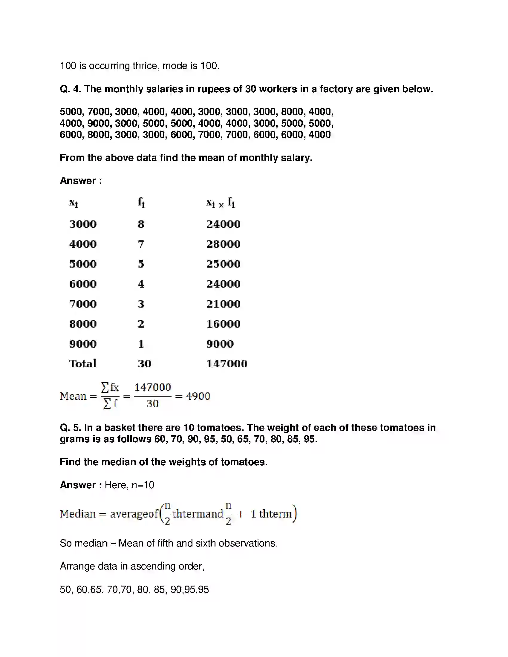 Maharashtra Board Class 9th Mathematics Part-I - English Medium Statistics Solution 15