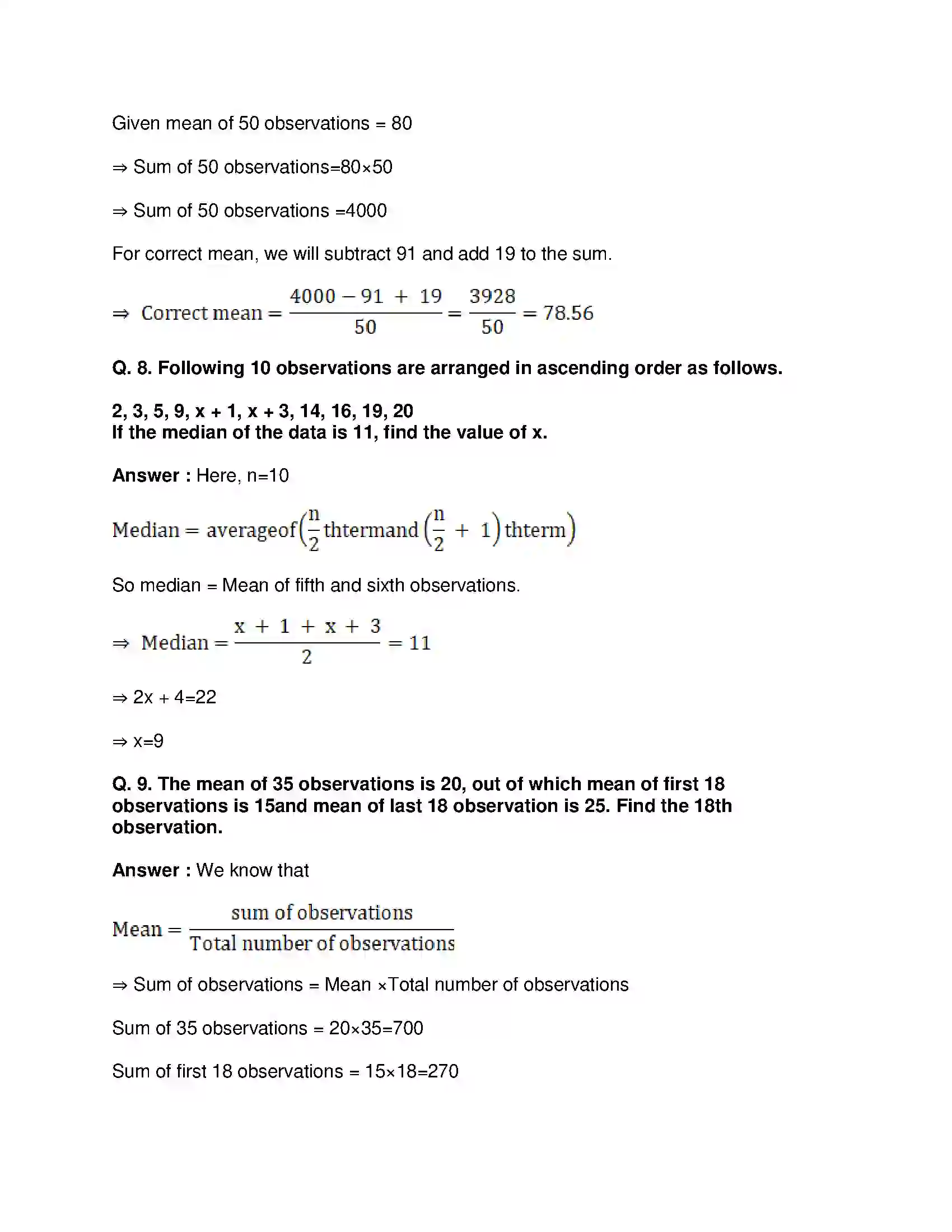 Maharashtra Board Class 9th Mathematics Part-I - English Medium Statistics Solution 17