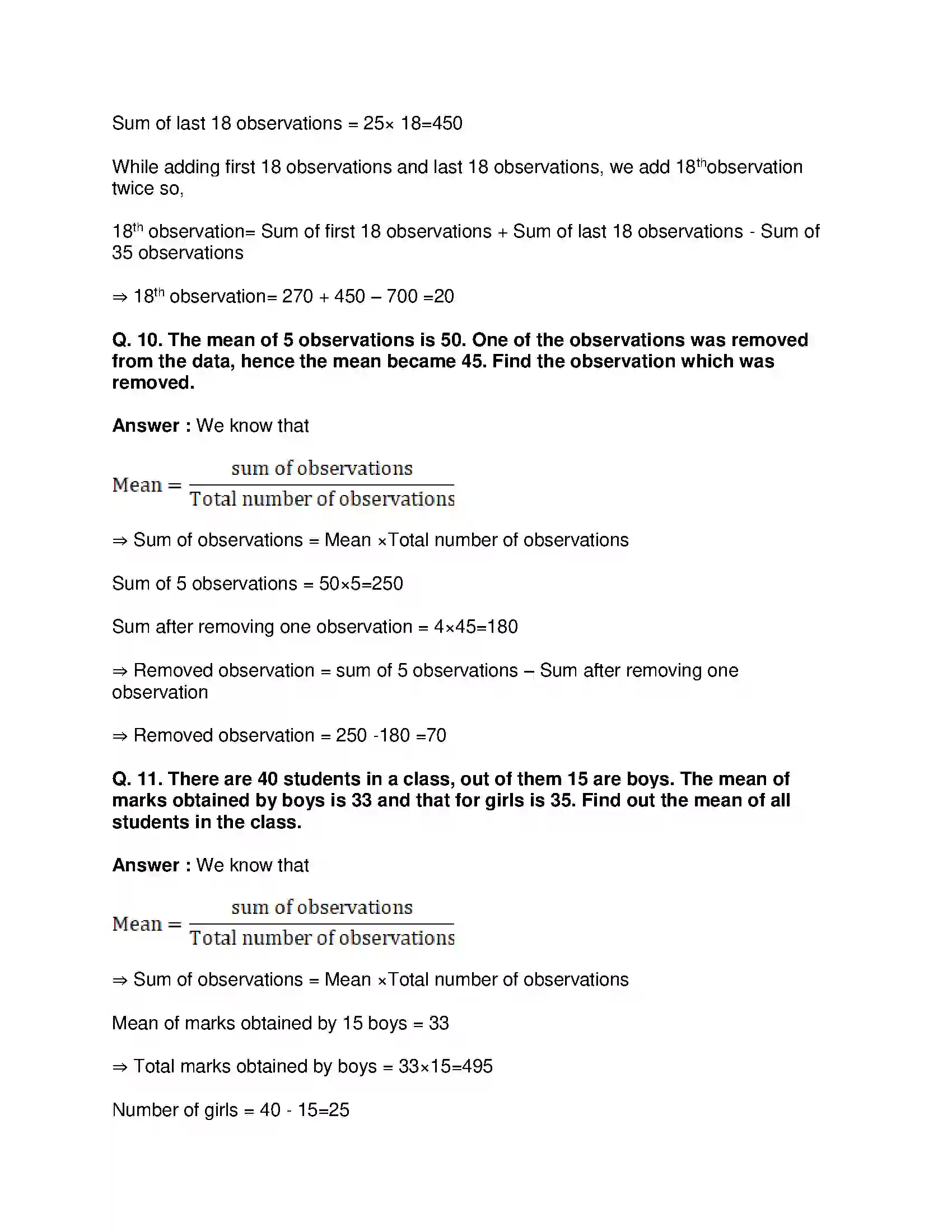 Maharashtra Board Class 9th Mathematics Part-I - English Medium Statistics Solution 18