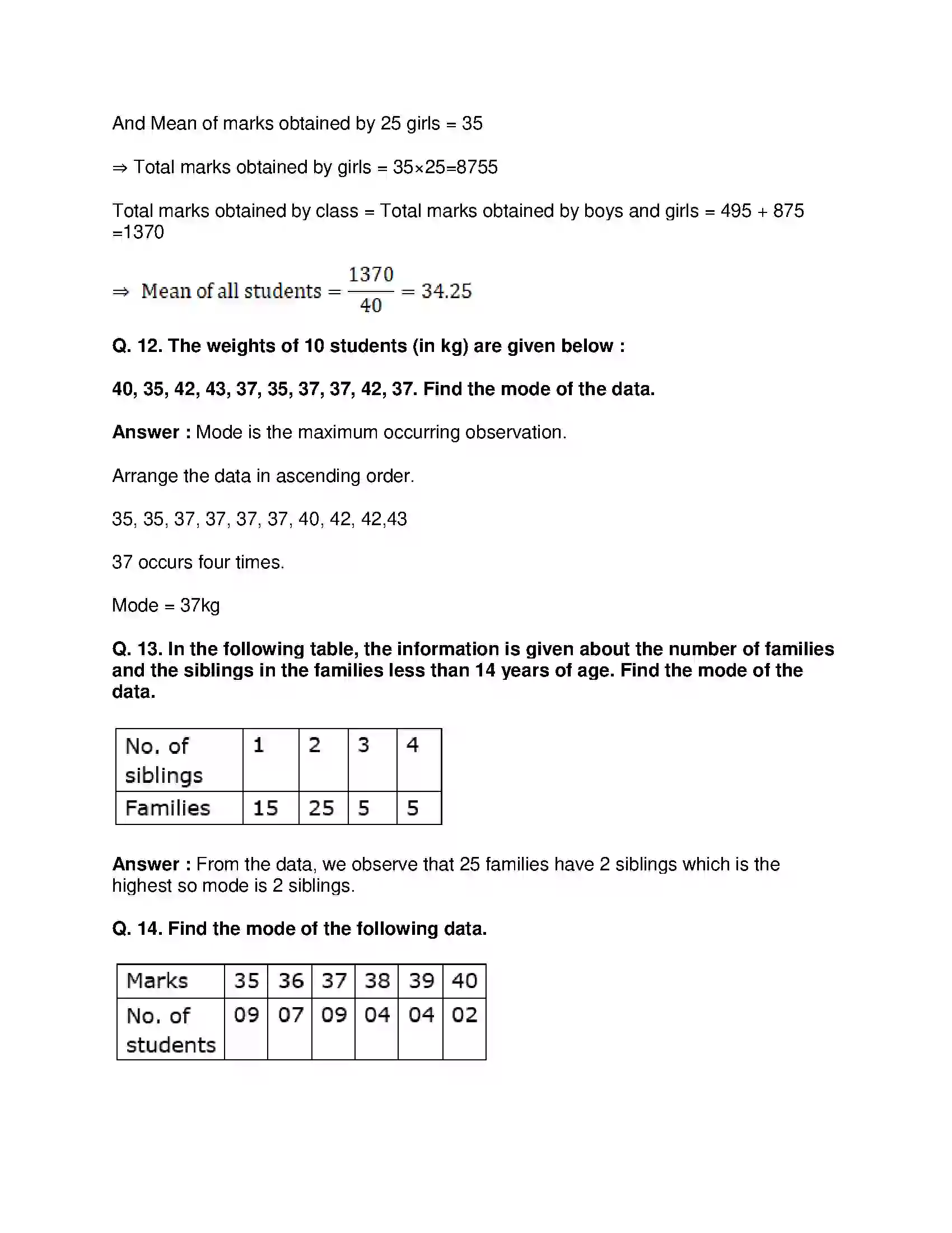 Maharashtra Board Class 9th Mathematics Part-I - English Medium Statistics Solution 19