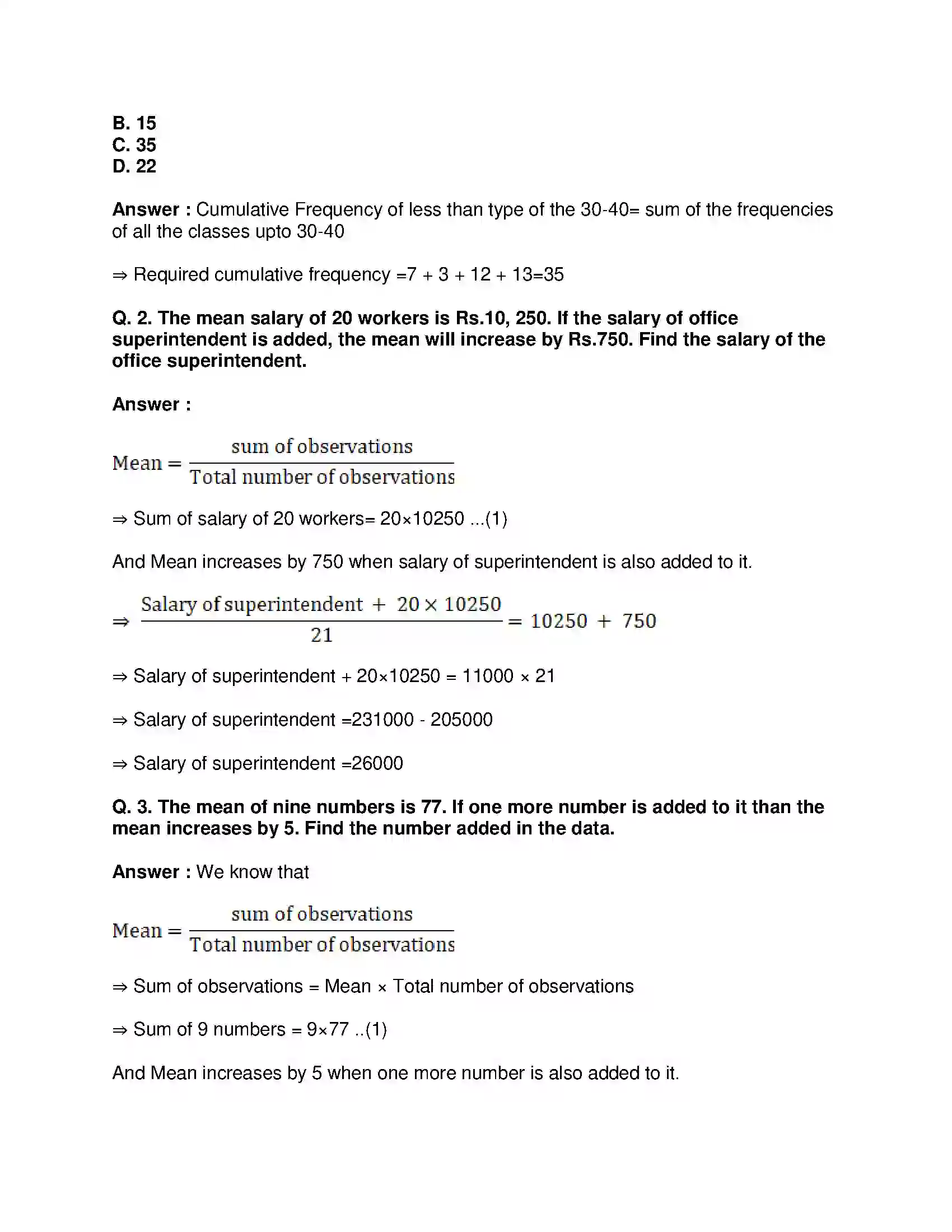 Maharashtra Board Class 9th Mathematics Part-I - English Medium Statistics Solution 24