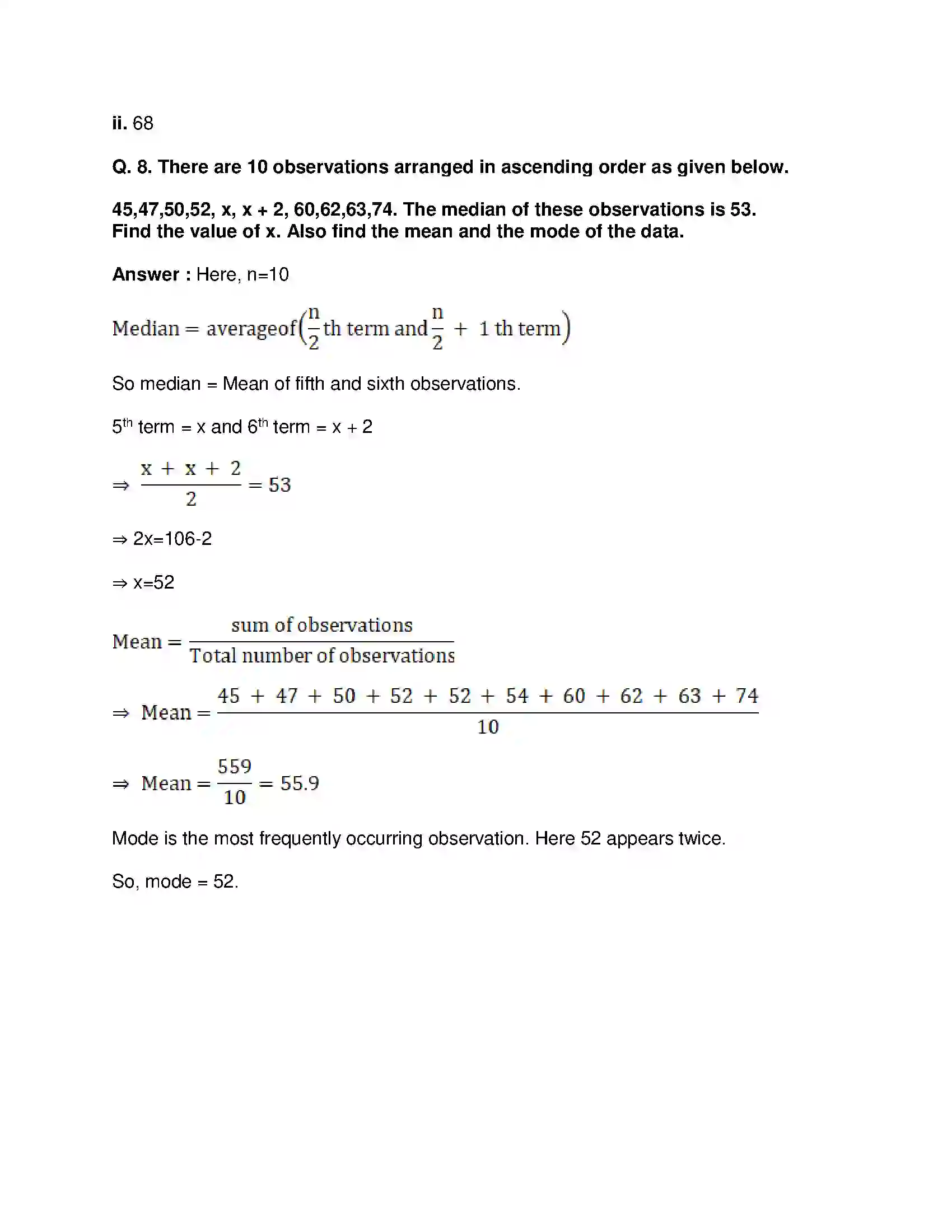 Maharashtra Board Class 9th Mathematics Part-I - English Medium Statistics Solution 27