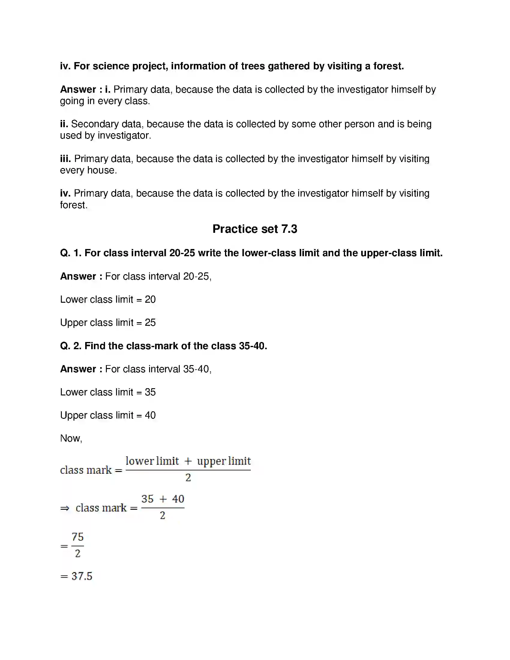 Maharashtra Board Class 9th Mathematics Part-I - English Medium Statistics Solution 4
