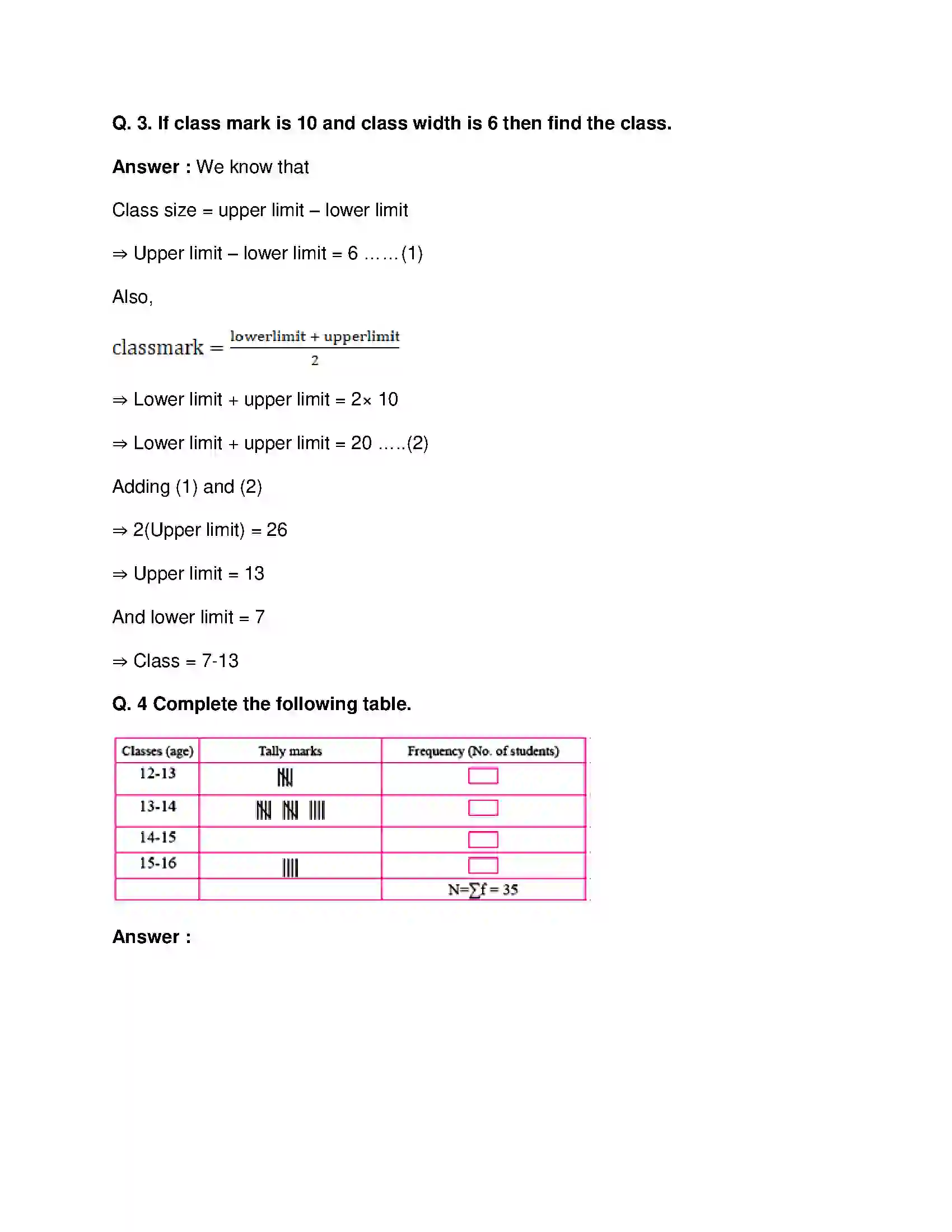 Maharashtra Board Class 9th Mathematics Part-I - English Medium Statistics Solution 5