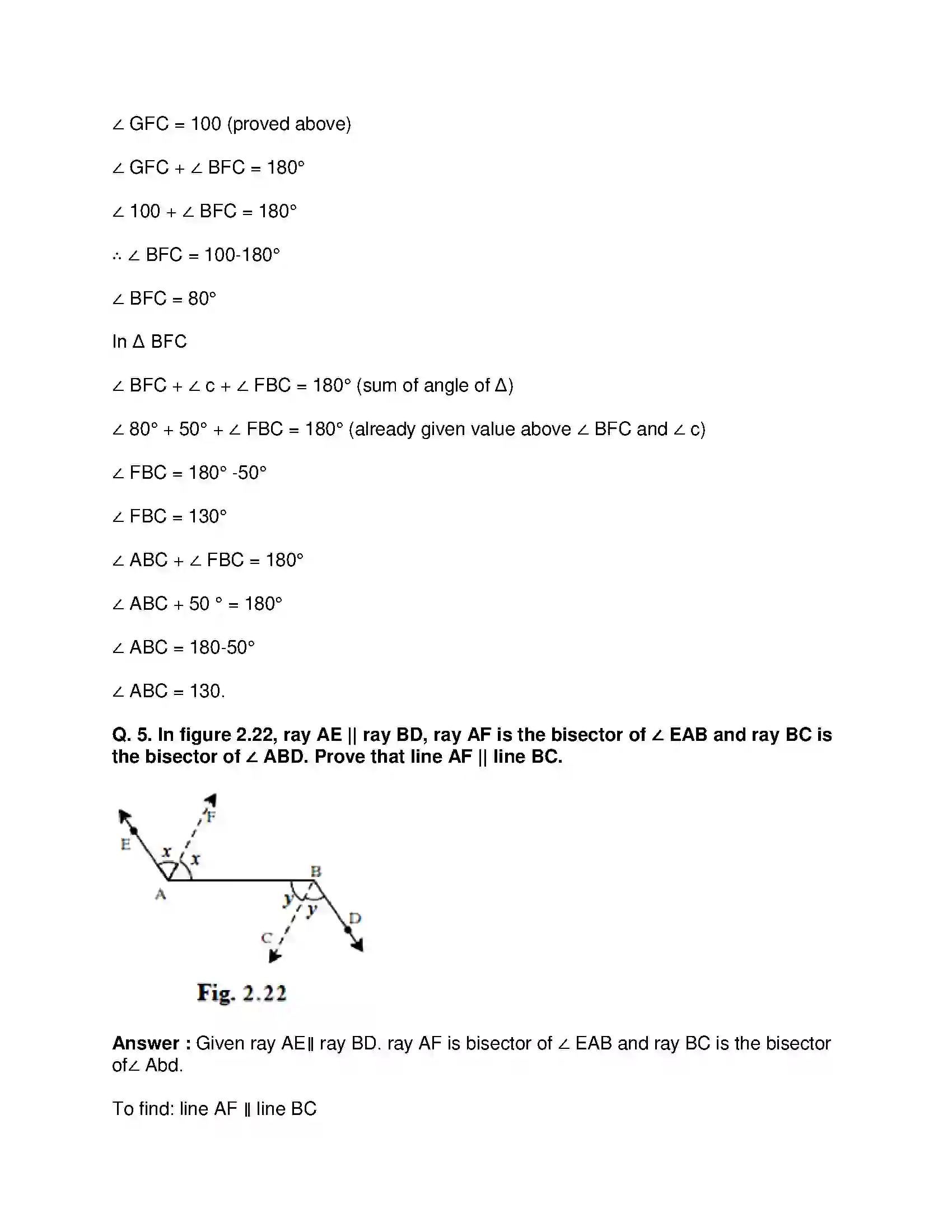 Maharashtra Board Class 9th Mathematics Part-II - English Medium Parallel Lines Solution 10