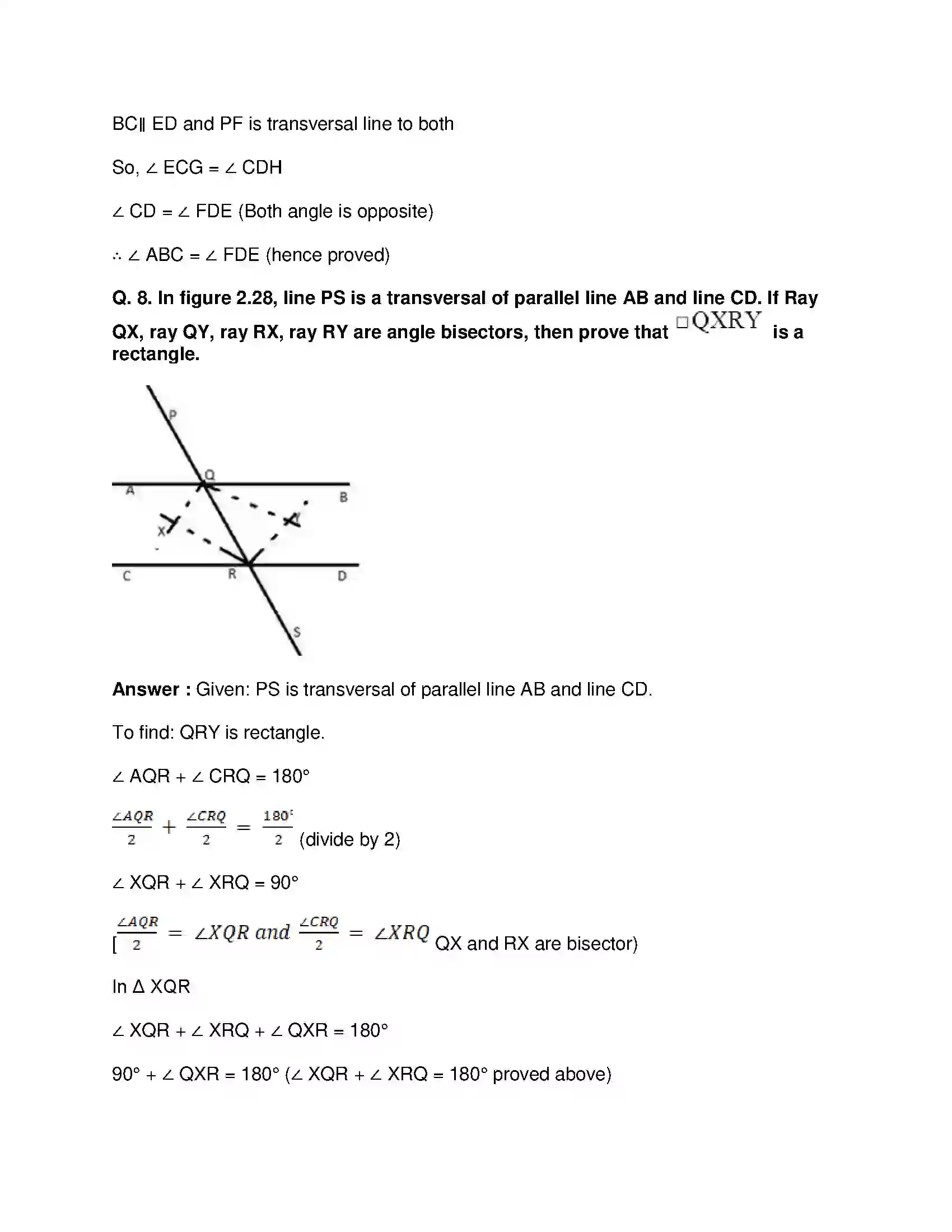 Maharashtra Board Class 9th Mathematics Part-II - English Medium Parallel Lines Solution 19