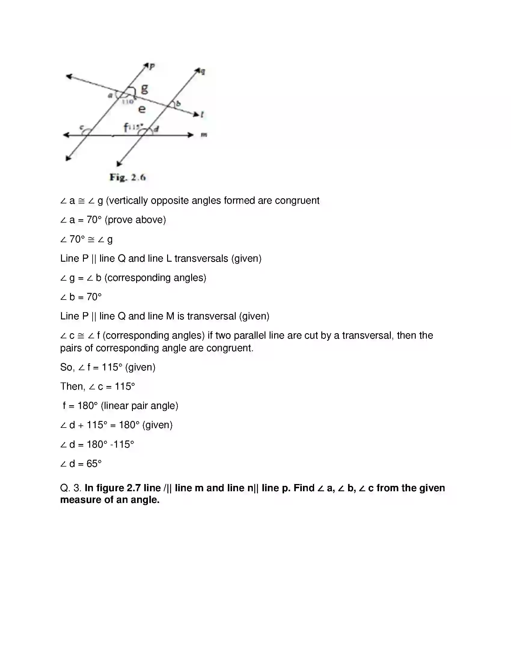 Maharashtra Board Class 9th Mathematics Part-II - English Medium Parallel Lines Solution 3
