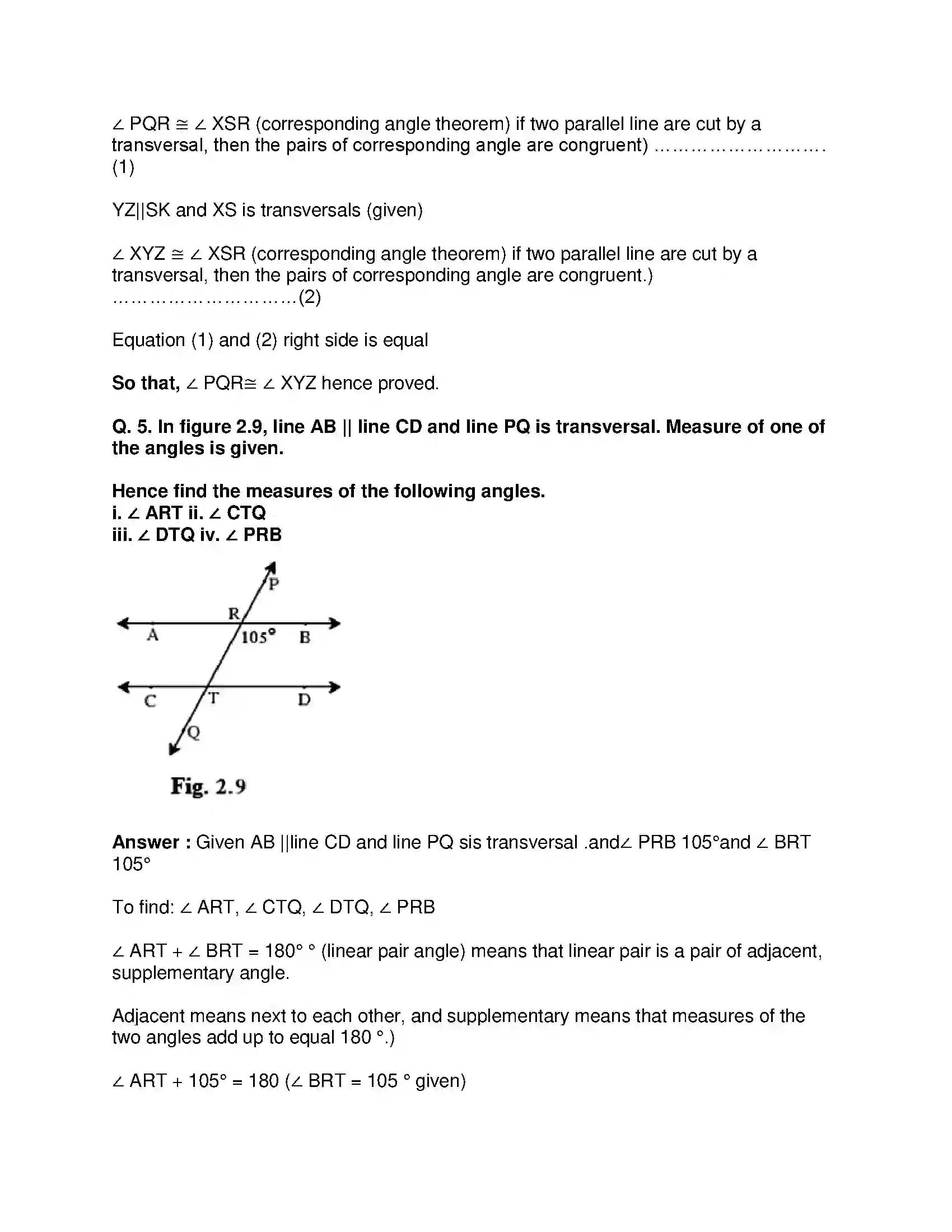Maharashtra Board Class 9th Mathematics Part-II - English Medium Parallel Lines Solution 6