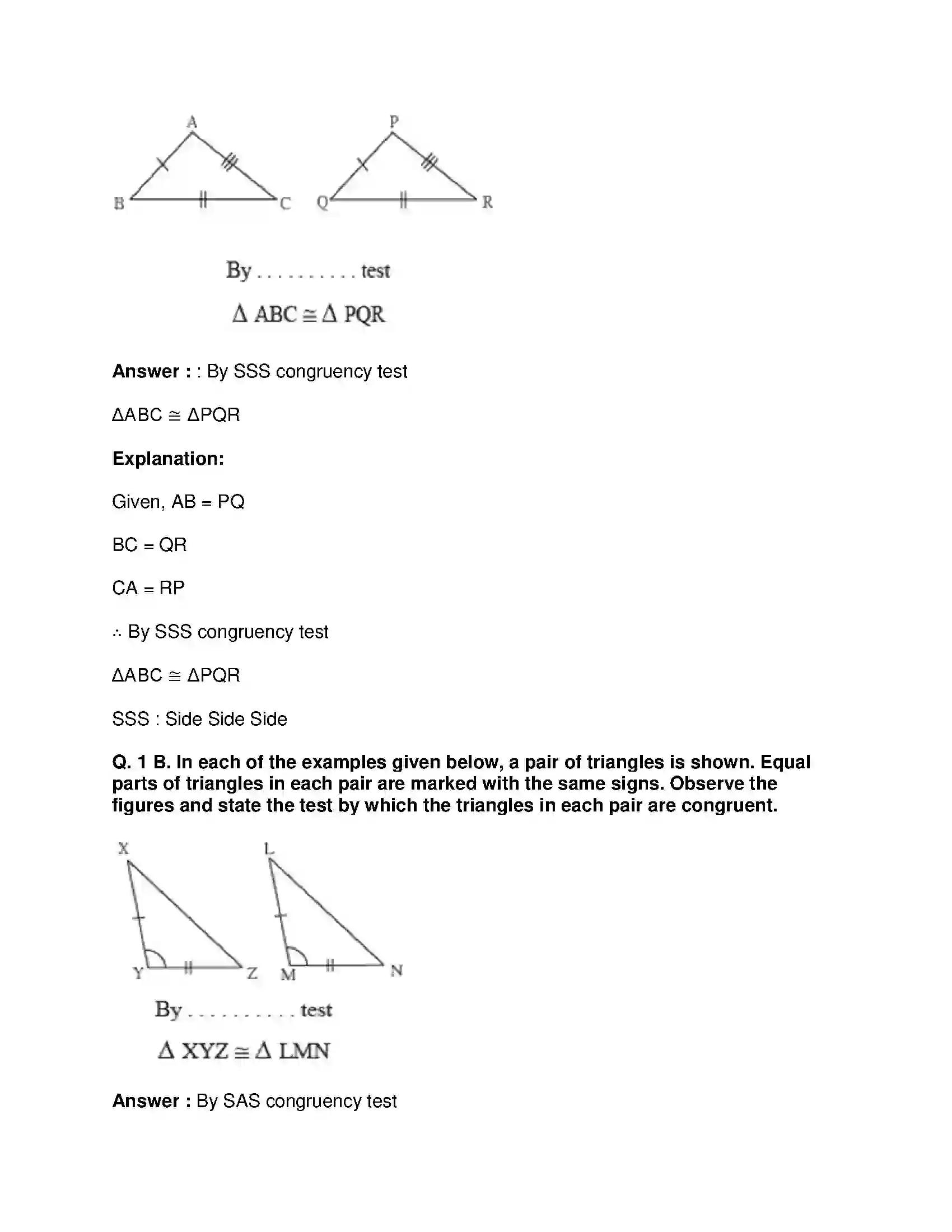 Maharashtra Board Class 9th Mathematics Part-II - English Medium Triangles Solution 10