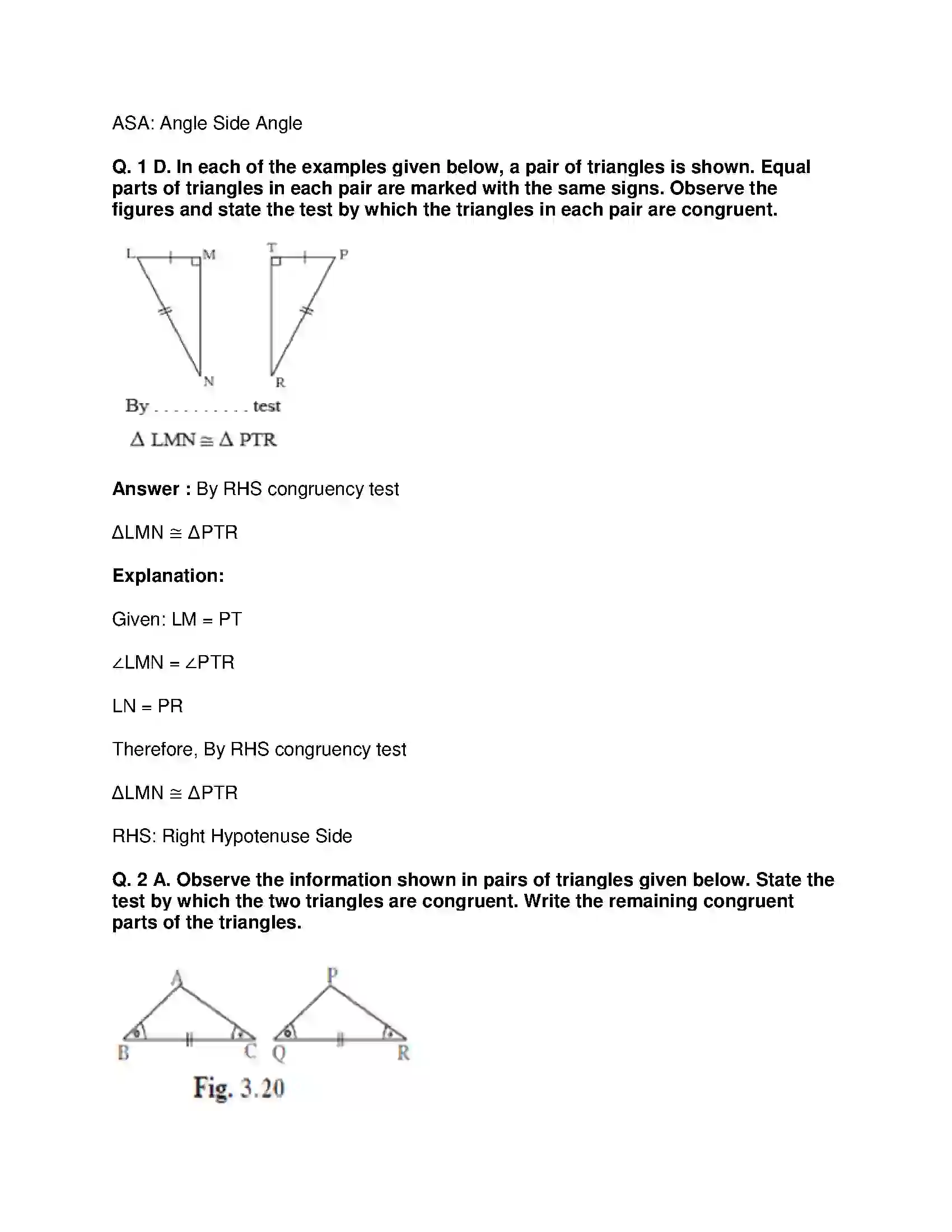 Maharashtra Board Class 9th Mathematics Part-II - English Medium Triangles Solution 12