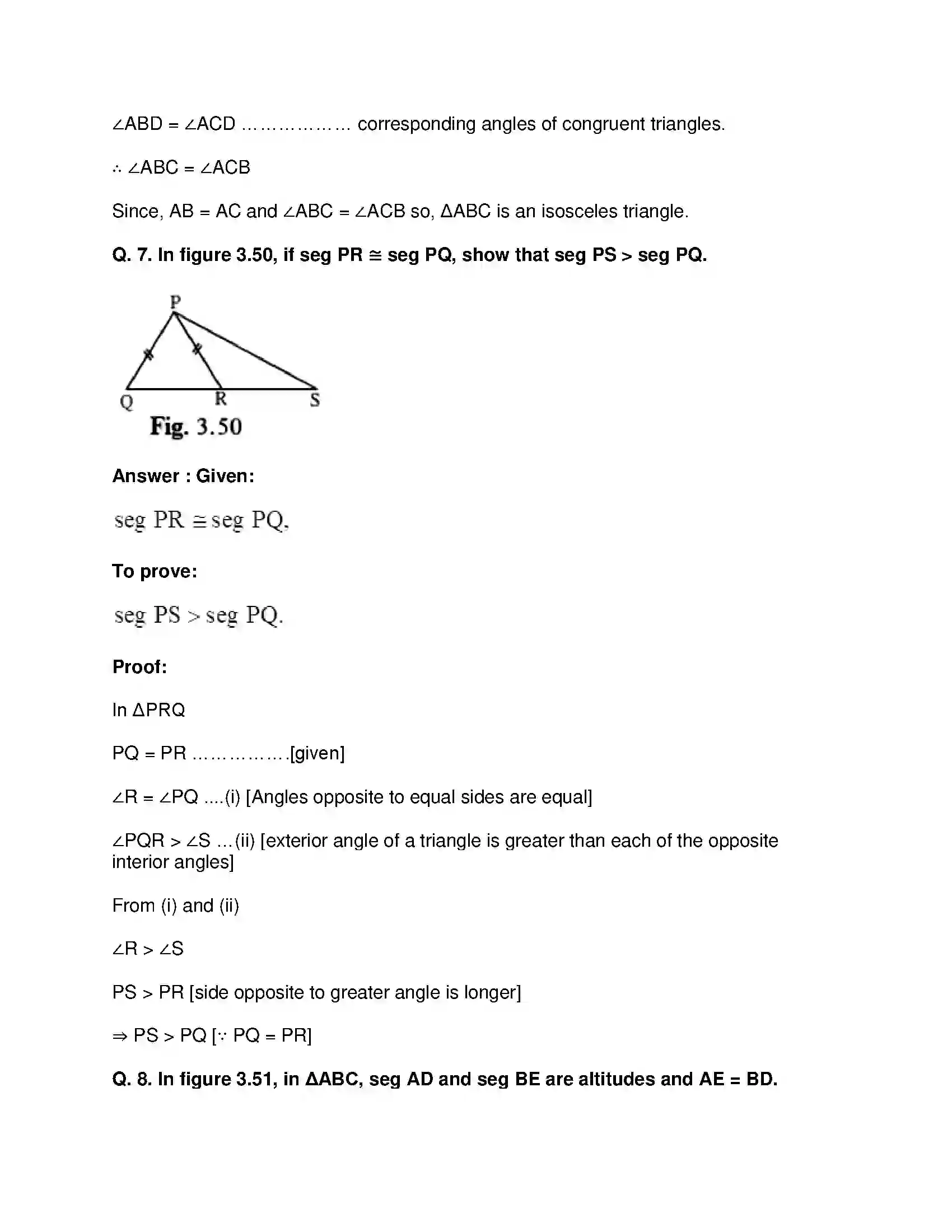 Maharashtra Board Class 9th Mathematics Part-II - English Medium Triangles Solution 24