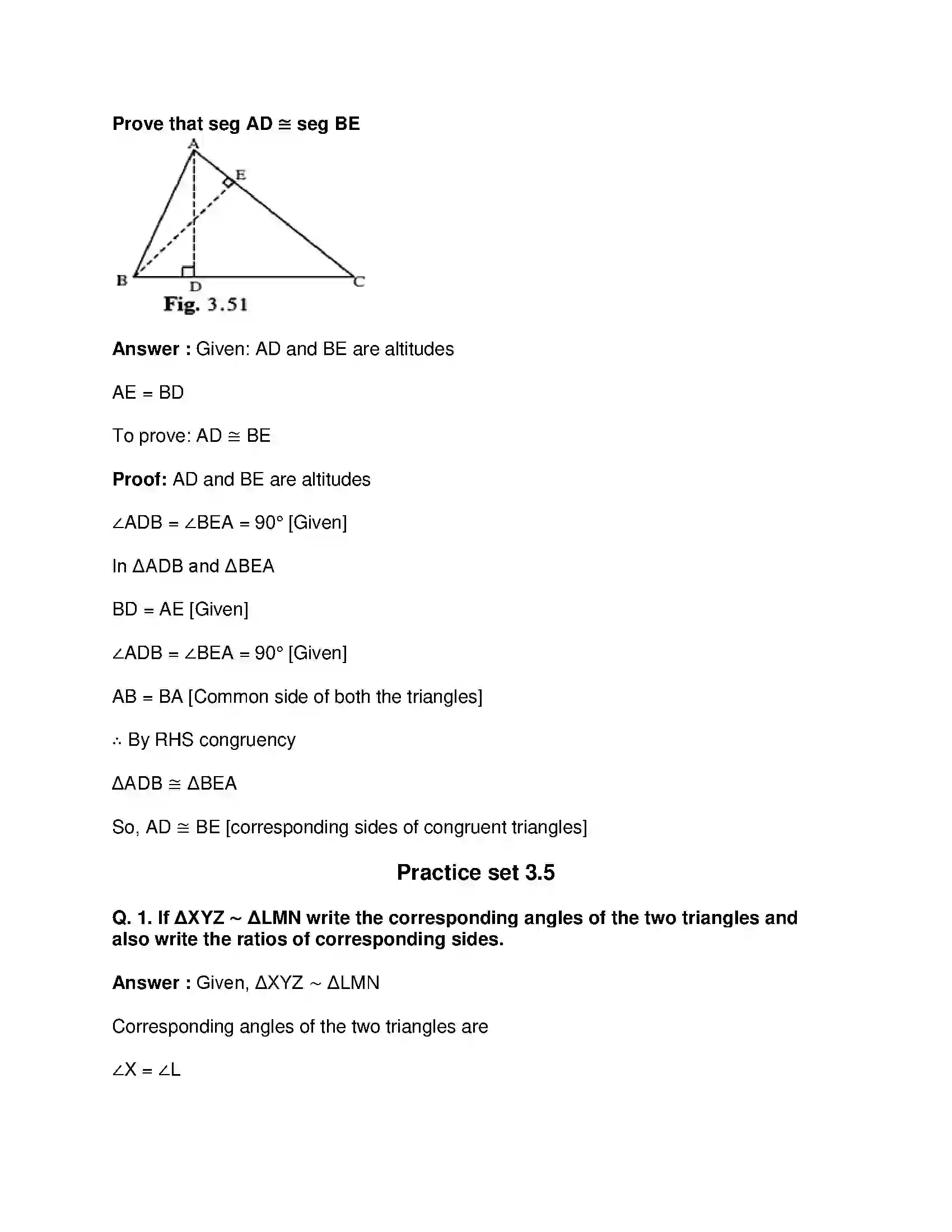 Maharashtra Board Class 9th Mathematics Part-II - English Medium Triangles Solution 25
