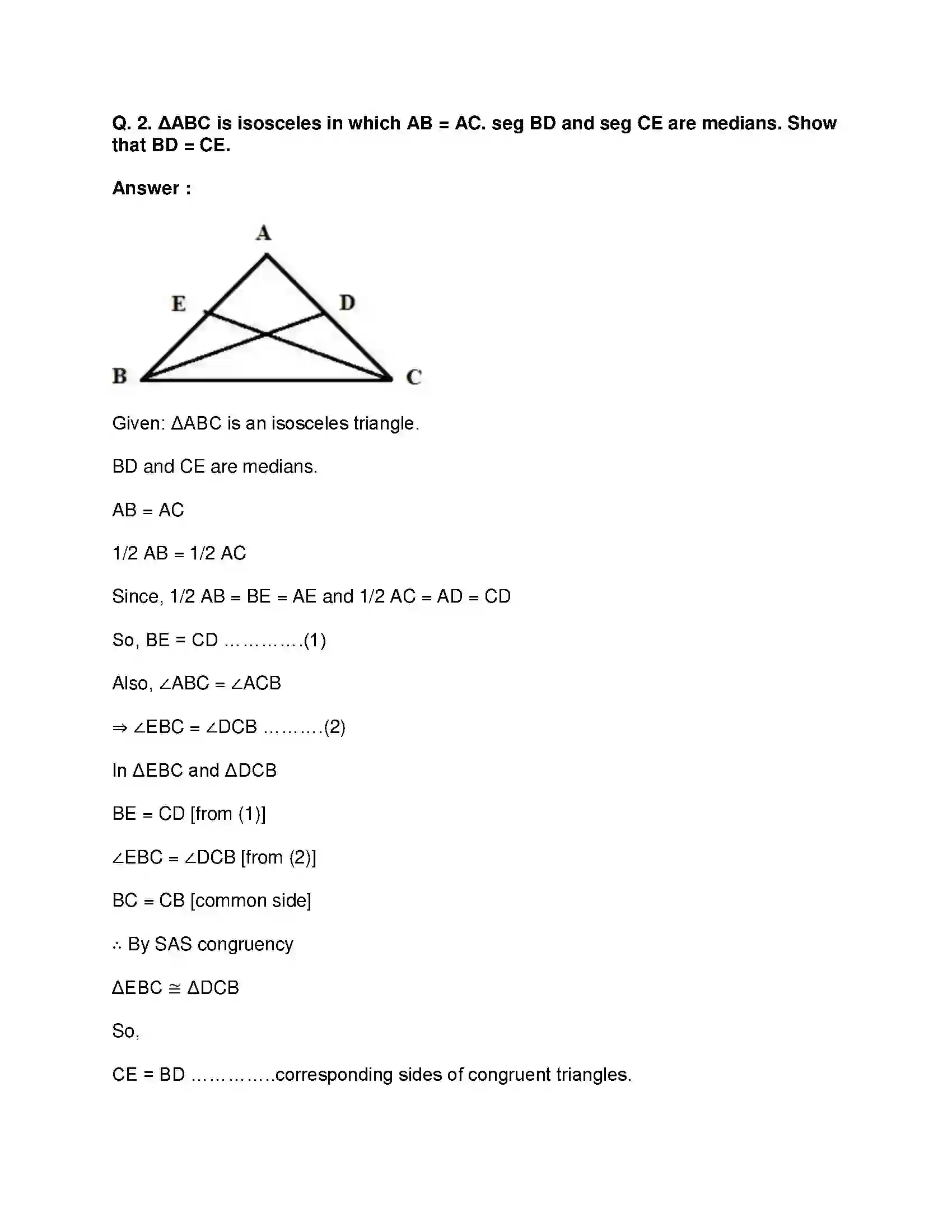Maharashtra Board Class 9th Mathematics Part-II - English Medium Triangles Solution 29