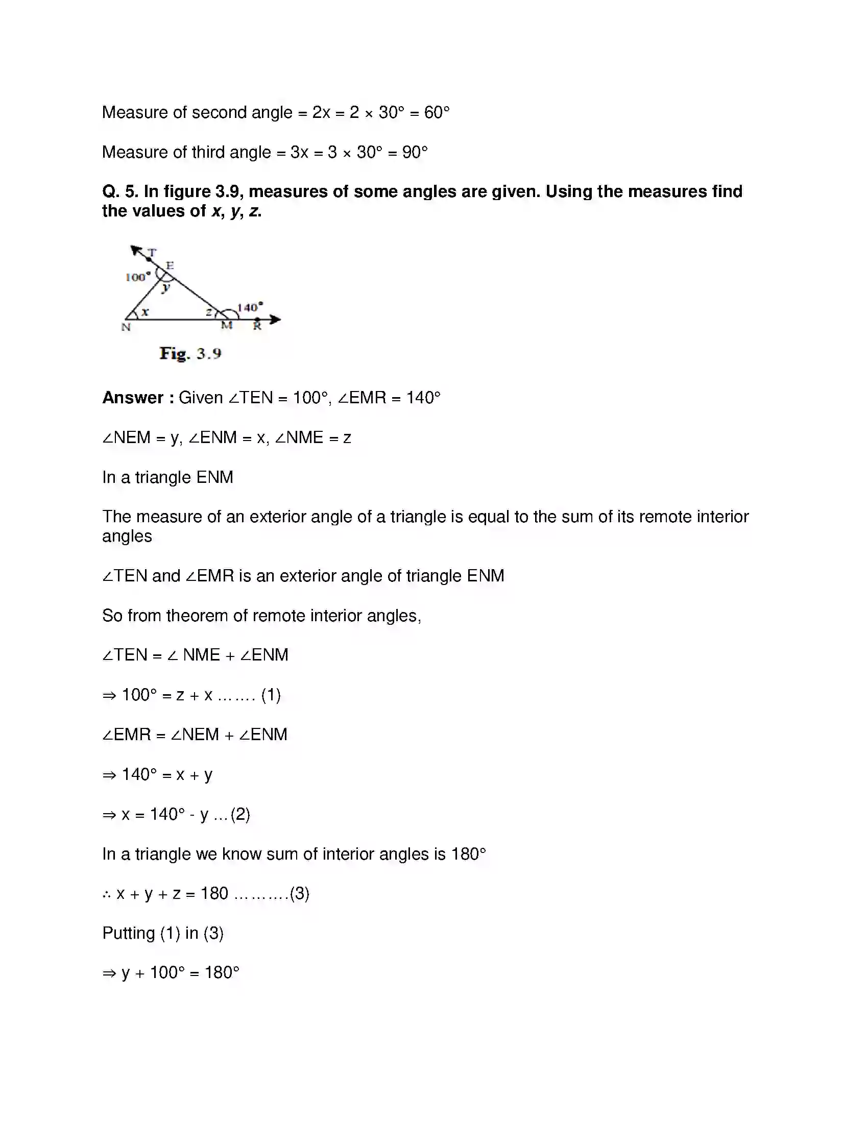 Maharashtra Board Class 9th Mathematics Part-II - English Medium Triangles Solution 3