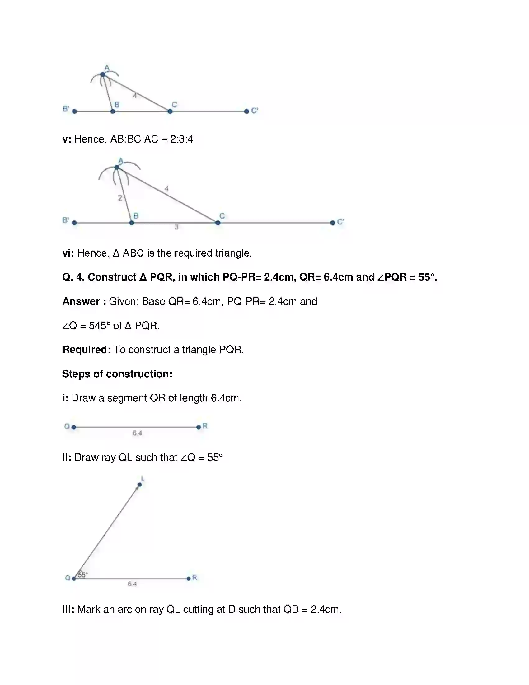 Maharashtra Board Class 9th Mathematics Part-II - English Medium Constructions of Triangles Solution 30