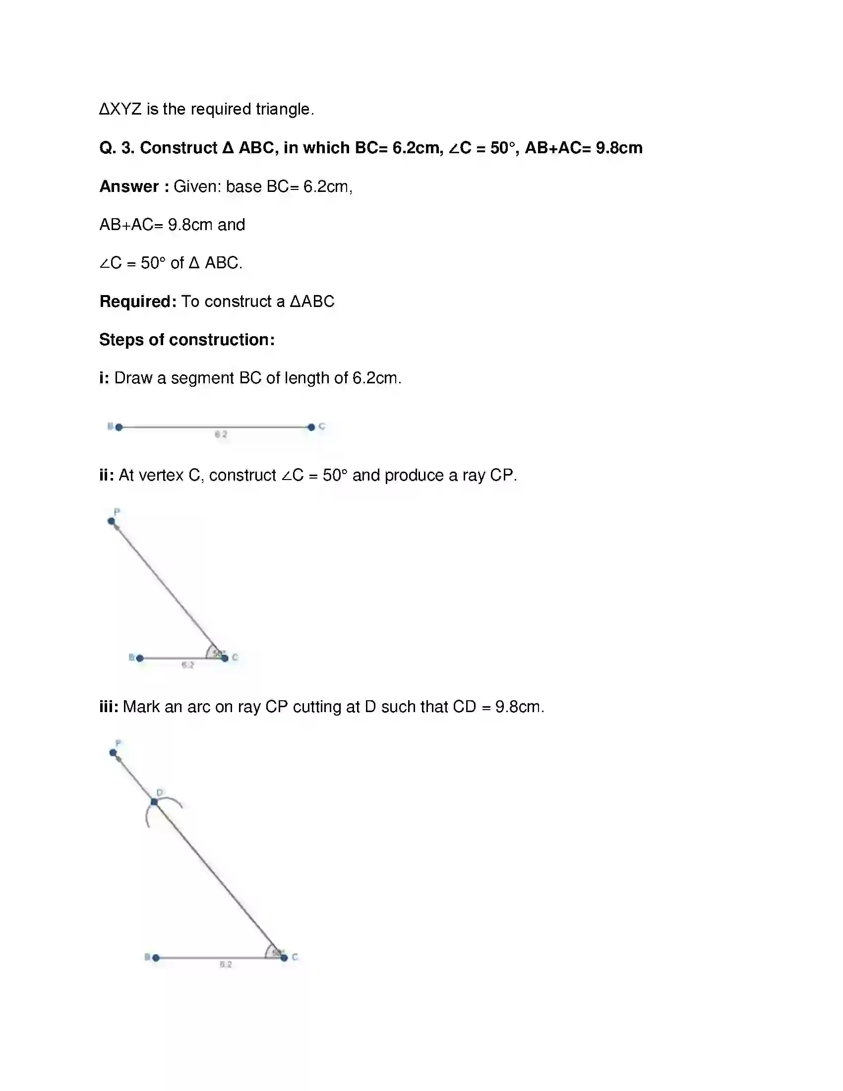 Maharashtra Board Class 9th Mathematics Part-II - English Medium Constructions of Triangles Solution 6