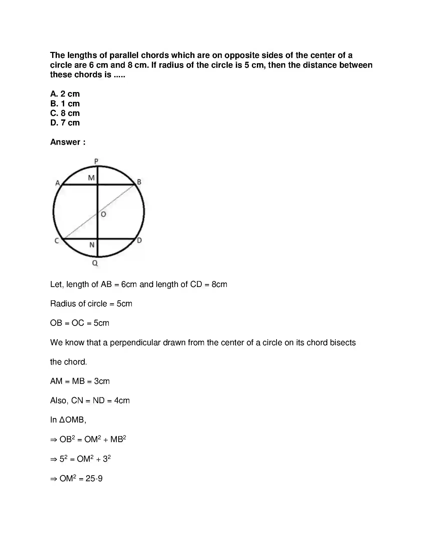 Maharashtra Board Class 9th Mathematics Part-II - English Medium Circles Solution 22