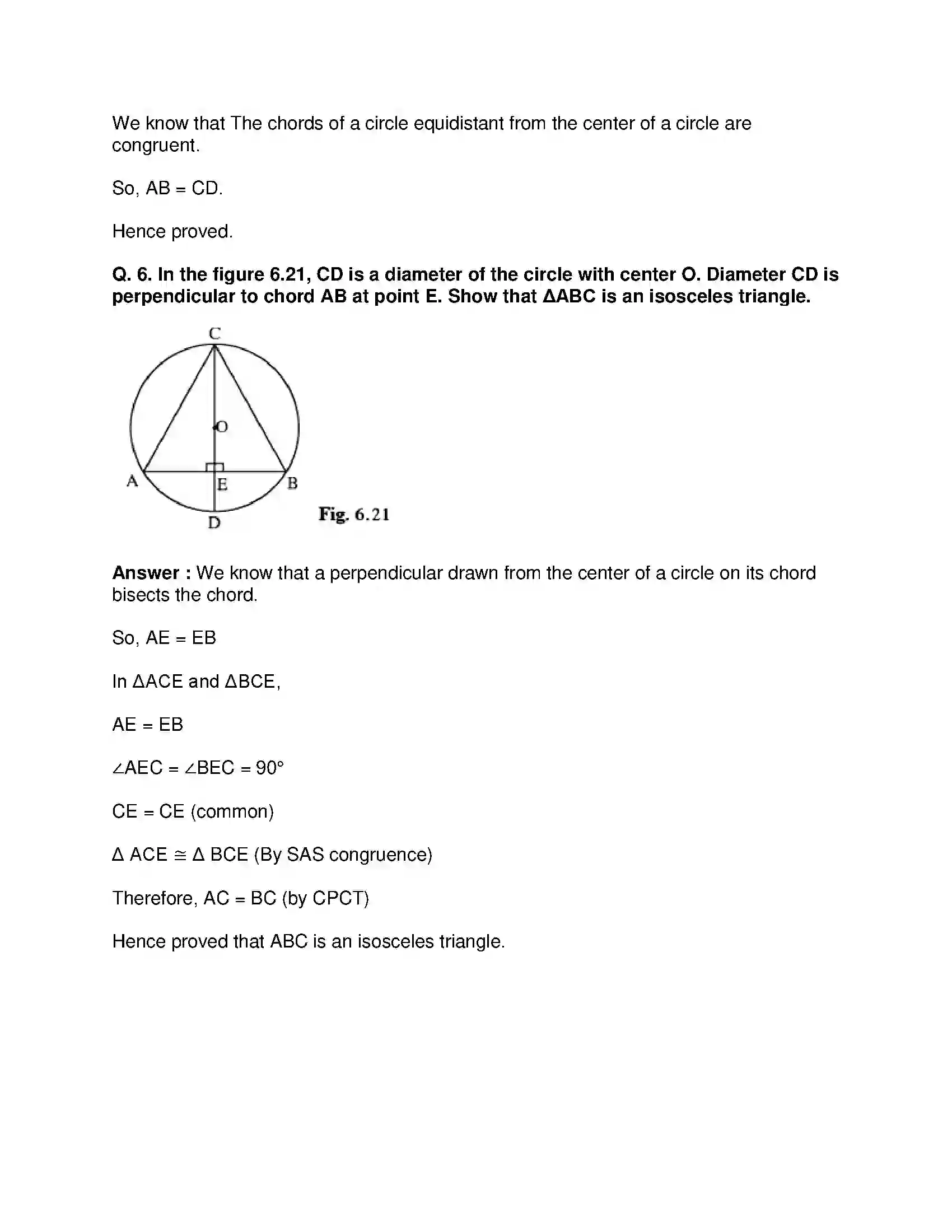 Maharashtra Board Class 9th Mathematics Part-II - English Medium Circles Solution 29