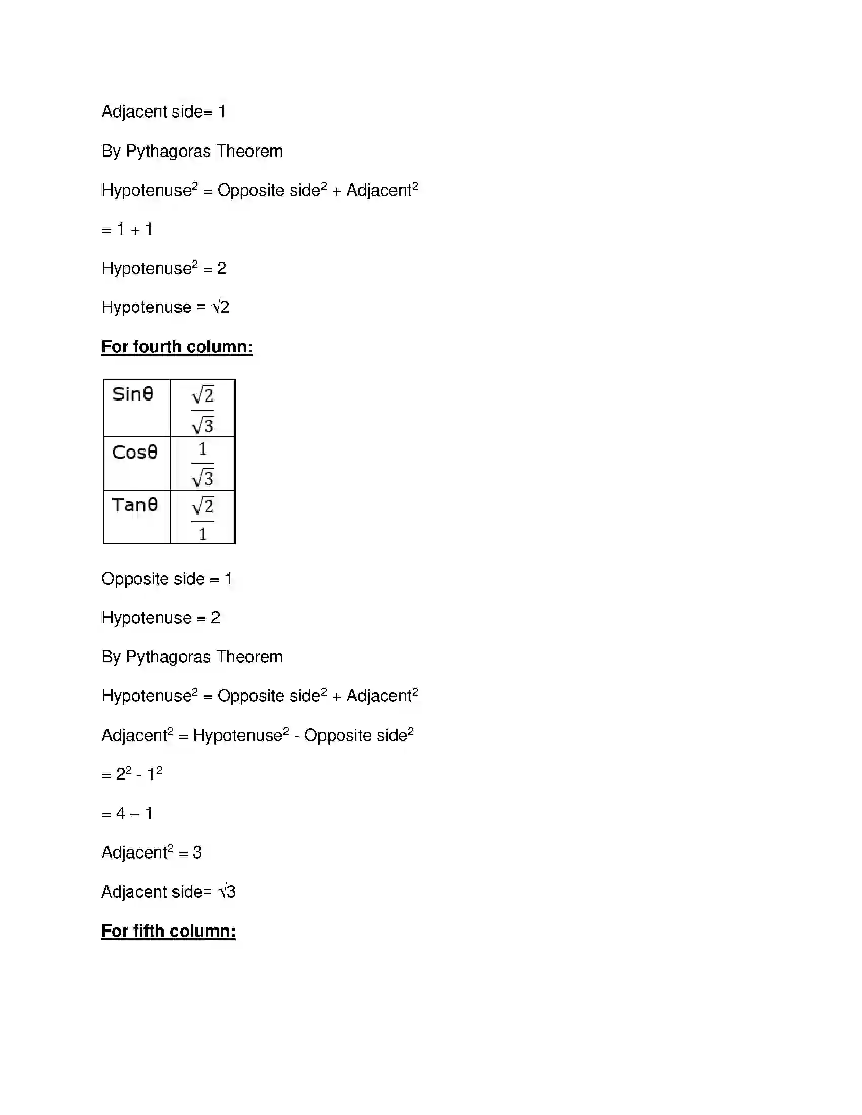 Maharashtra Board Class 9th Mathematics Part-II - English Medium Trigonometry Solution 10