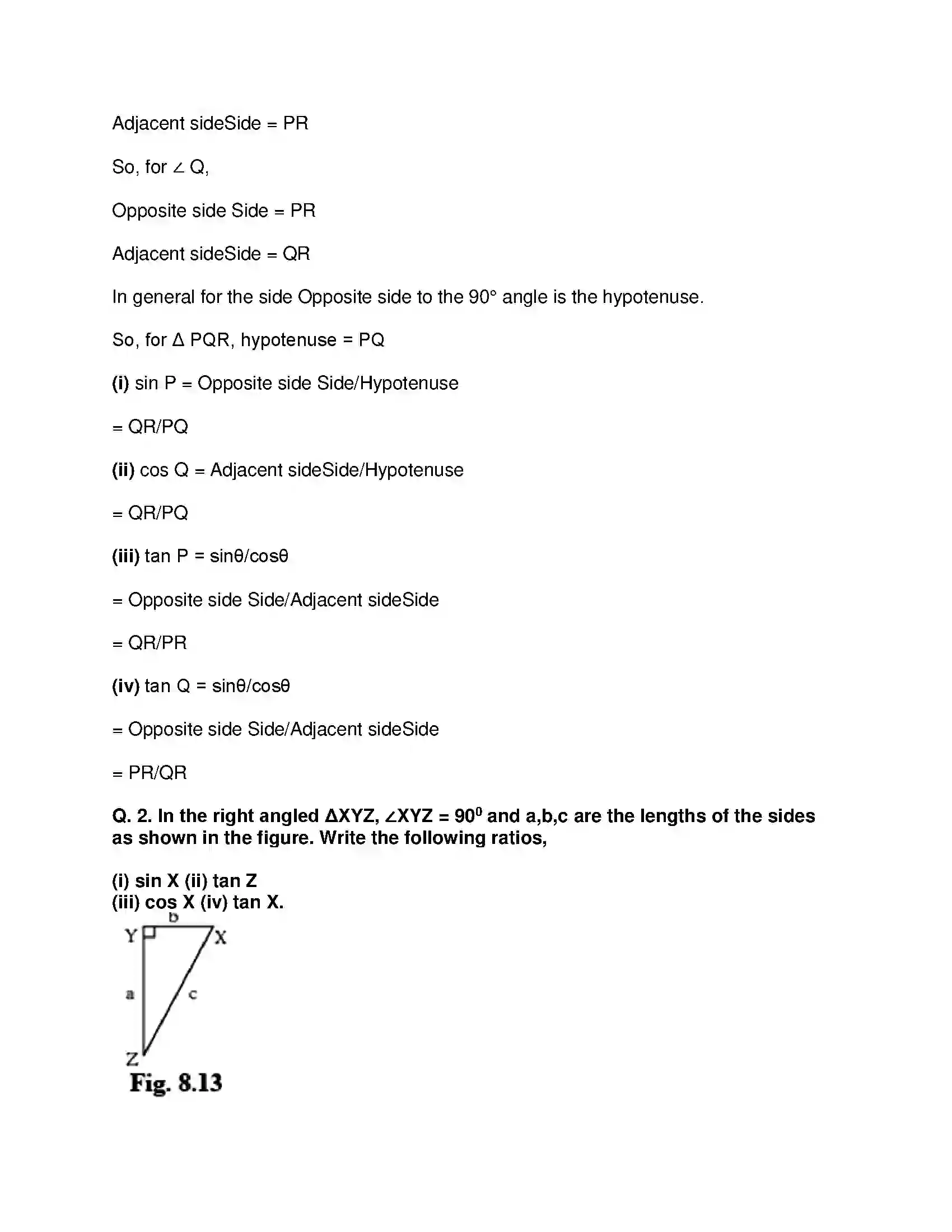 Maharashtra Board Class 9th Mathematics Part-II - English Medium Trigonometry Solution 2