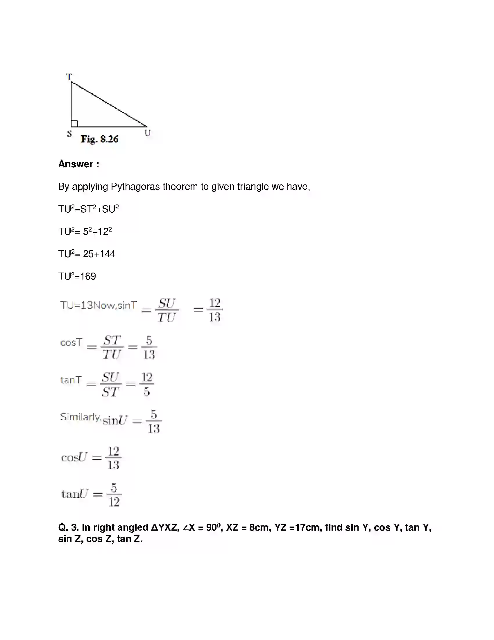 Maharashtra Board Class 9th Mathematics Part-II - English Medium Trigonometry Solution 21