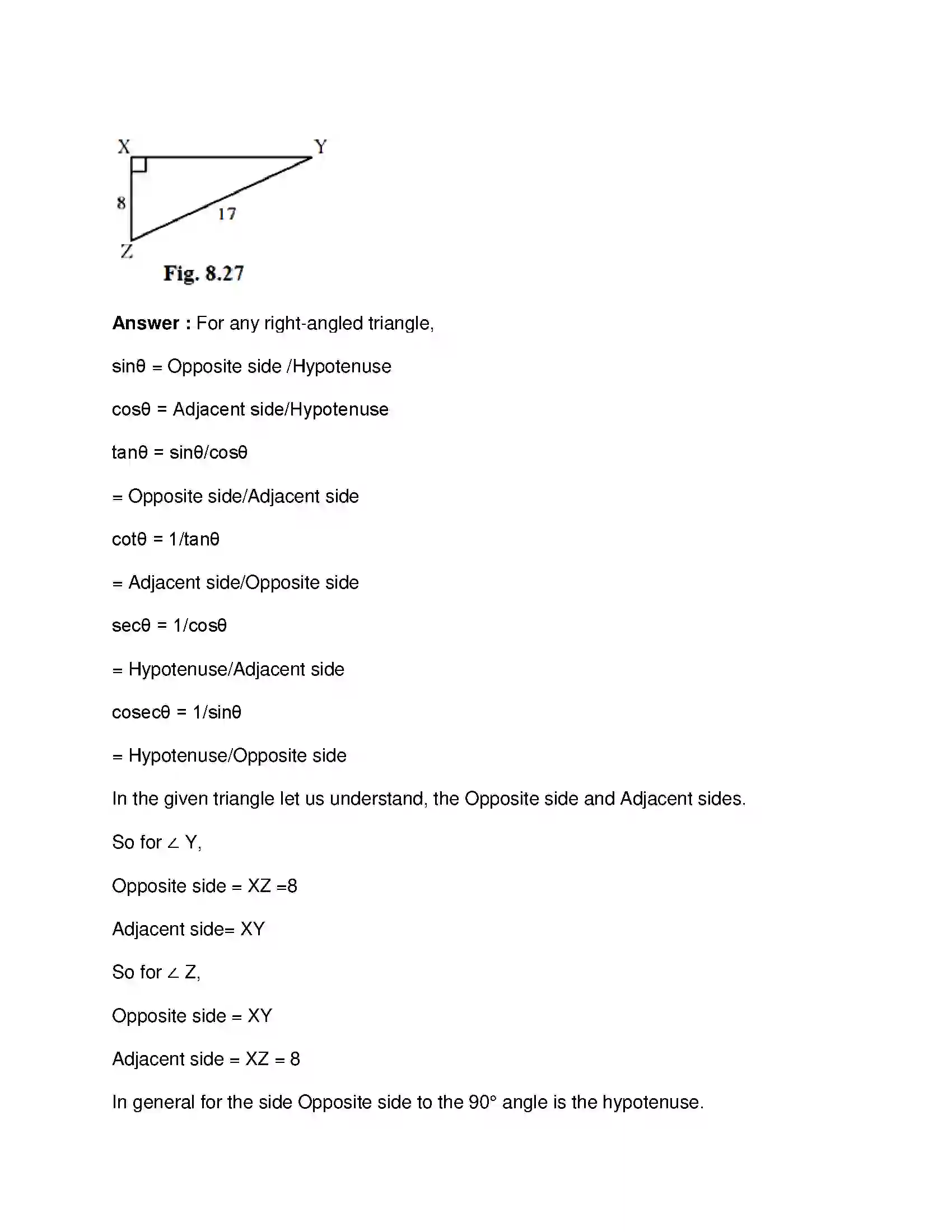 Maharashtra Board Class 9th Mathematics Part-II - English Medium Trigonometry Solution 22