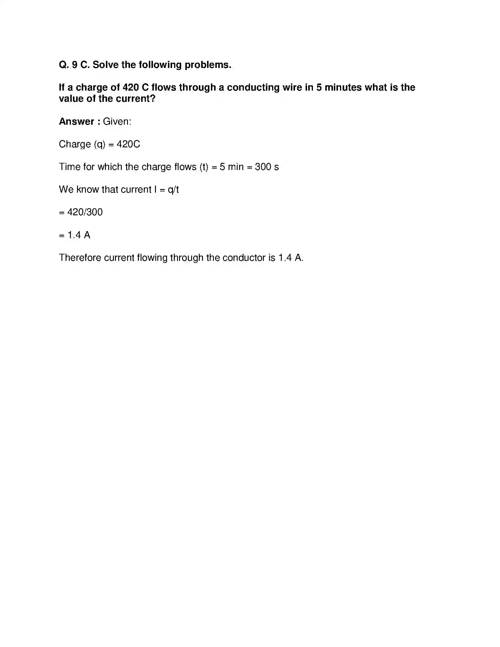Maharashtra Board Class 9th Science & Technology - English Medium Current Electricity Solution 13